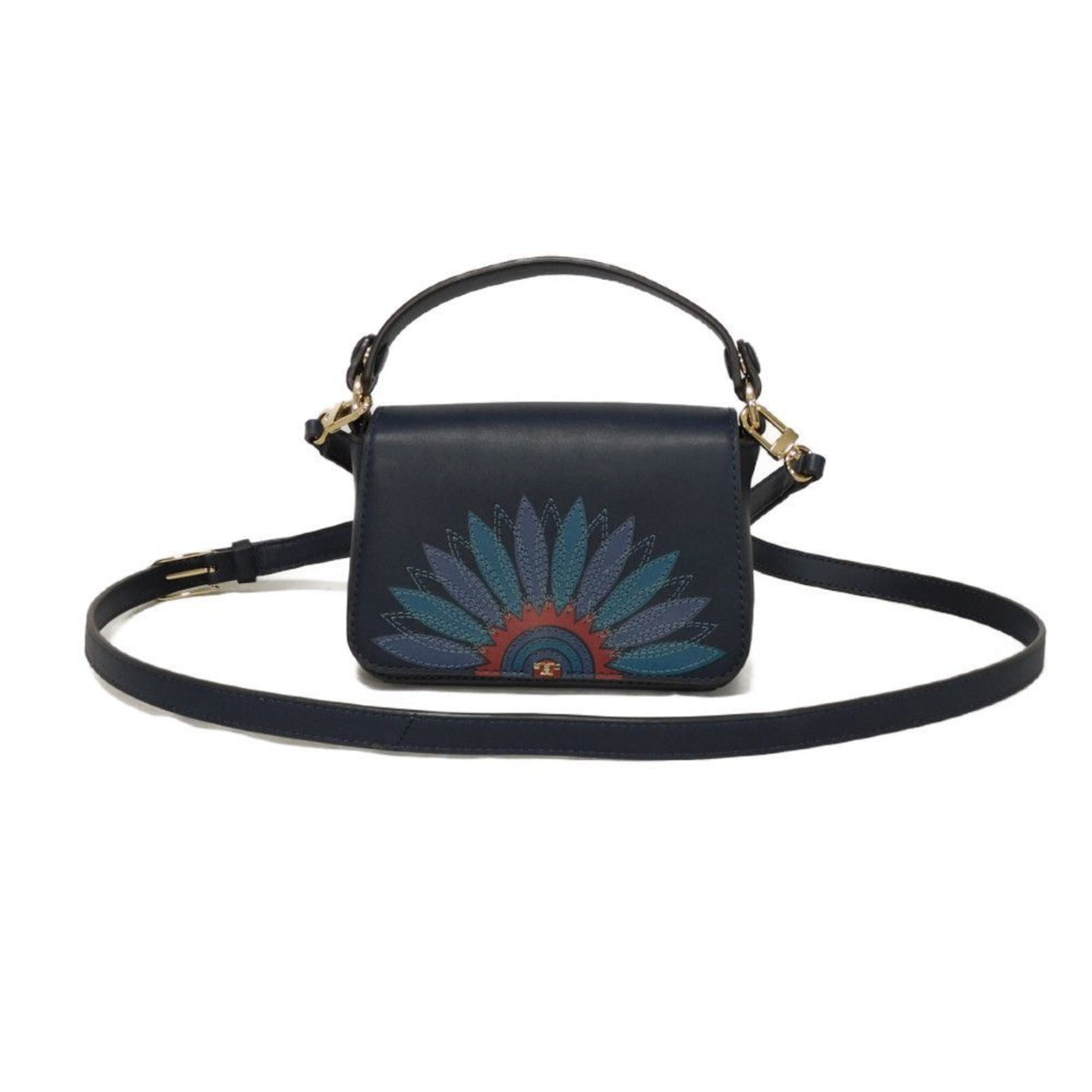 Tory Burch Handbag Lilium Micro Satchel Lily Flower Applique Shoulder Bag T Bags