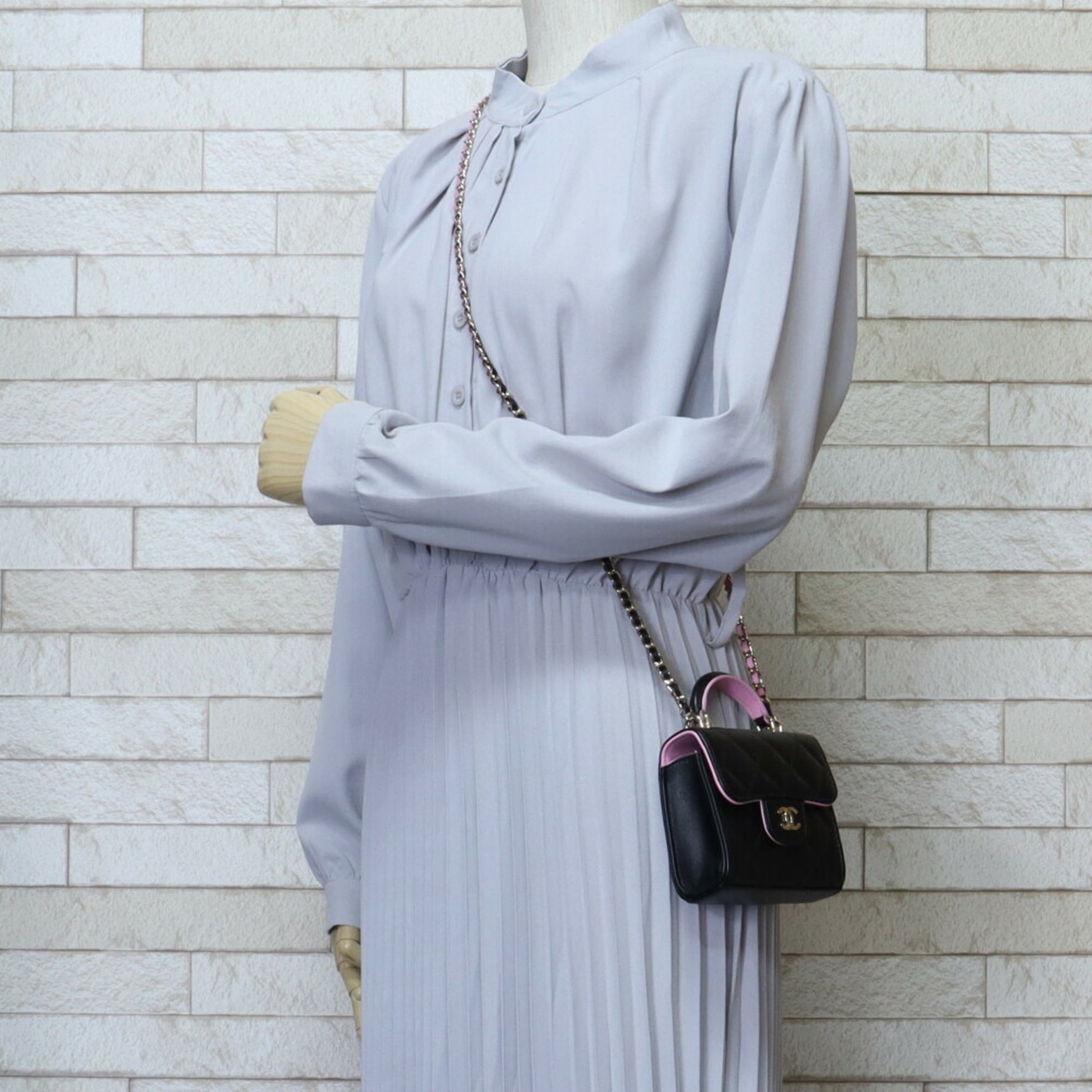 Chanel Matelasse Coco Mark Shoulder Bag Lambskin Black Chain