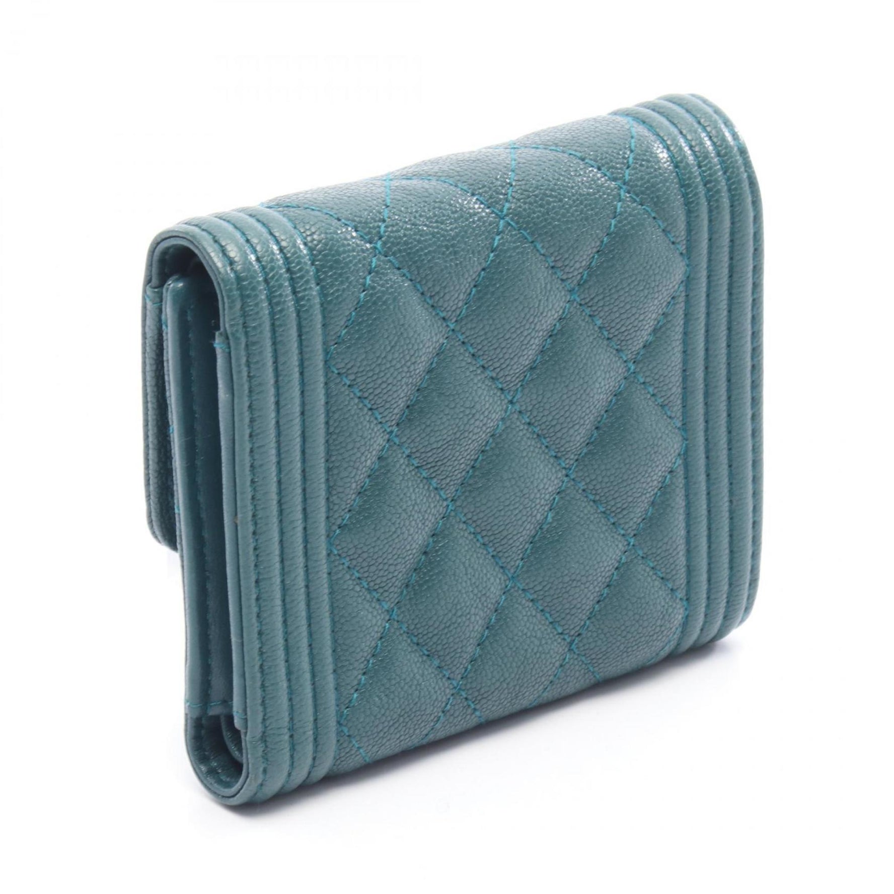 CHANEL Boy Tri-fold Wallet in Grained Calfskin Leather