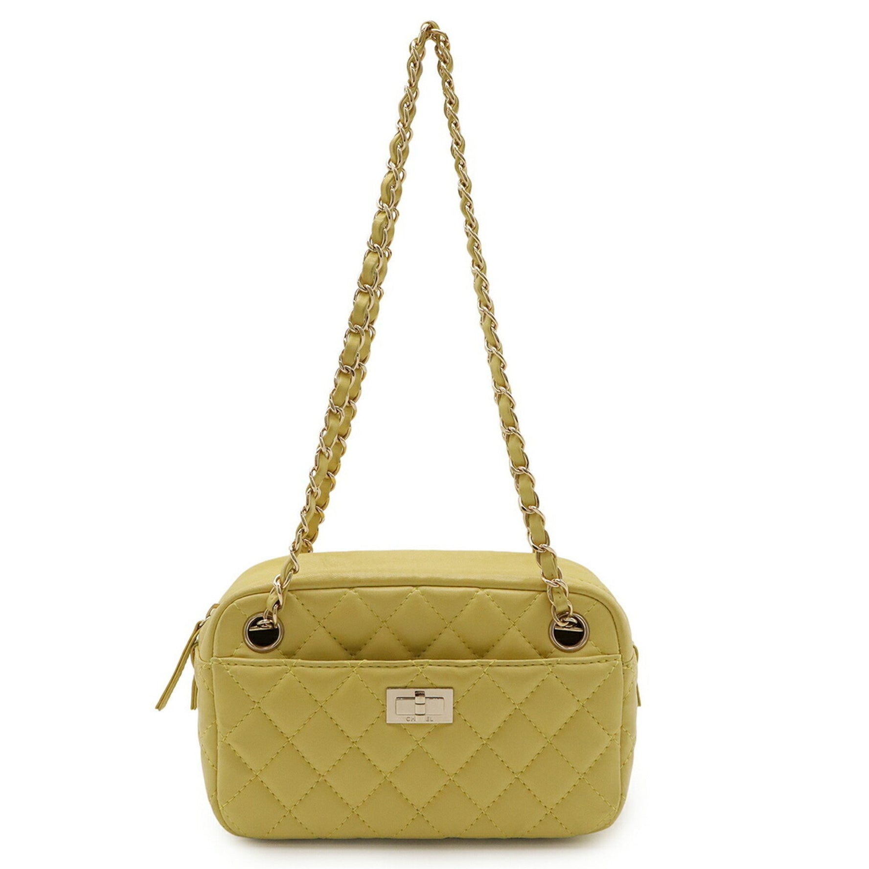 CHANEL 2.55 Matelasse Chain Bag Shoulder Handbag Lambskin Leather