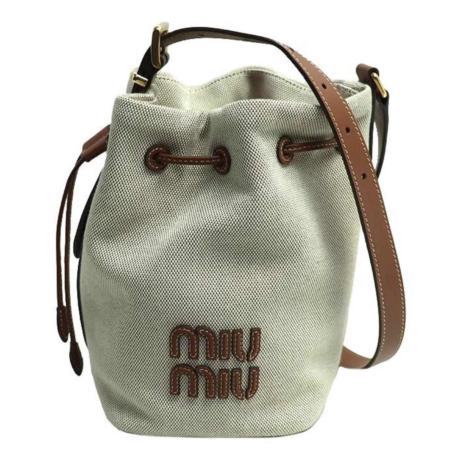 MIUMIU Miu Bucket Bag Shoulder Beige/Brown