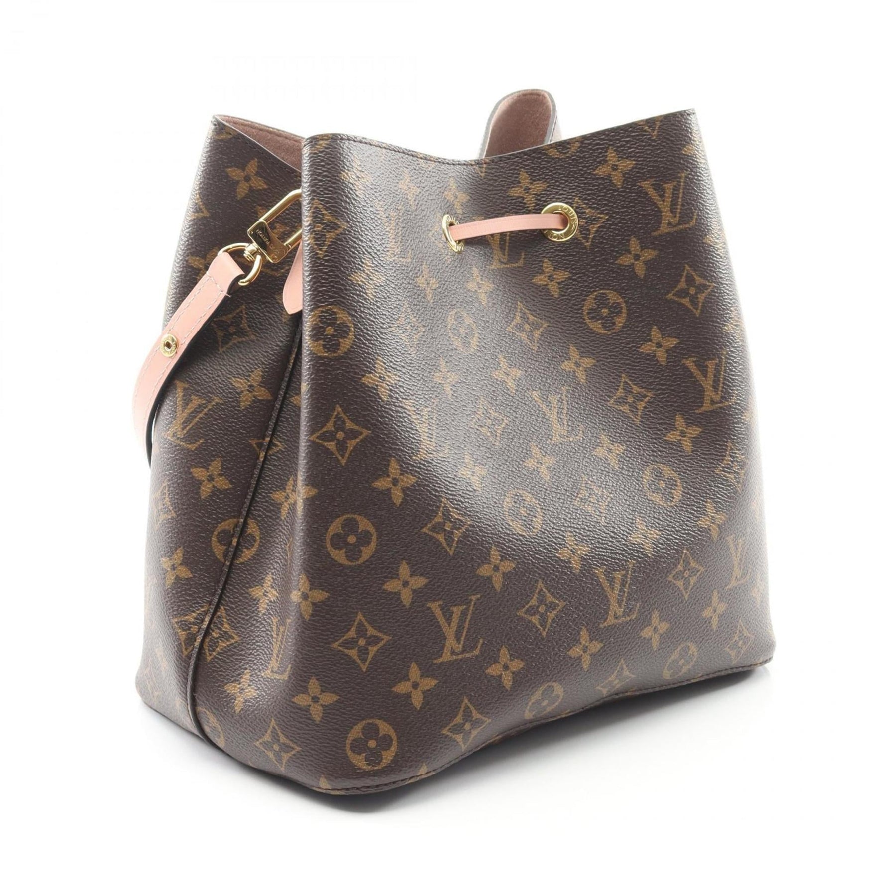 Louis Vuitton NeoNoe Monogram Rose Poodle Shoulder Bag, Coated Canvas and Leather, Brown Pink