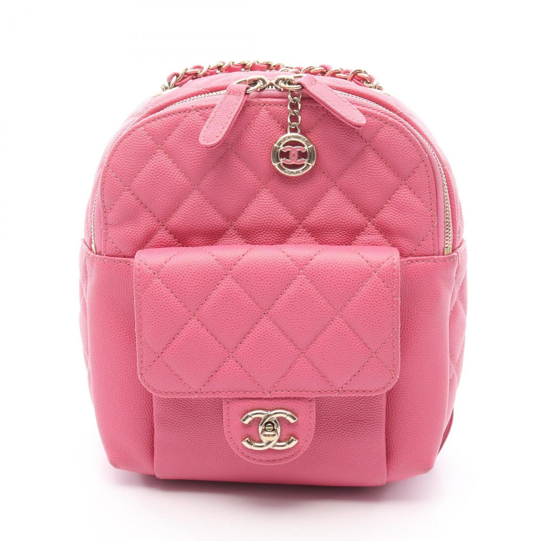 CHANEL Matelasse Backpack Bag in Grained Calfskin Leather