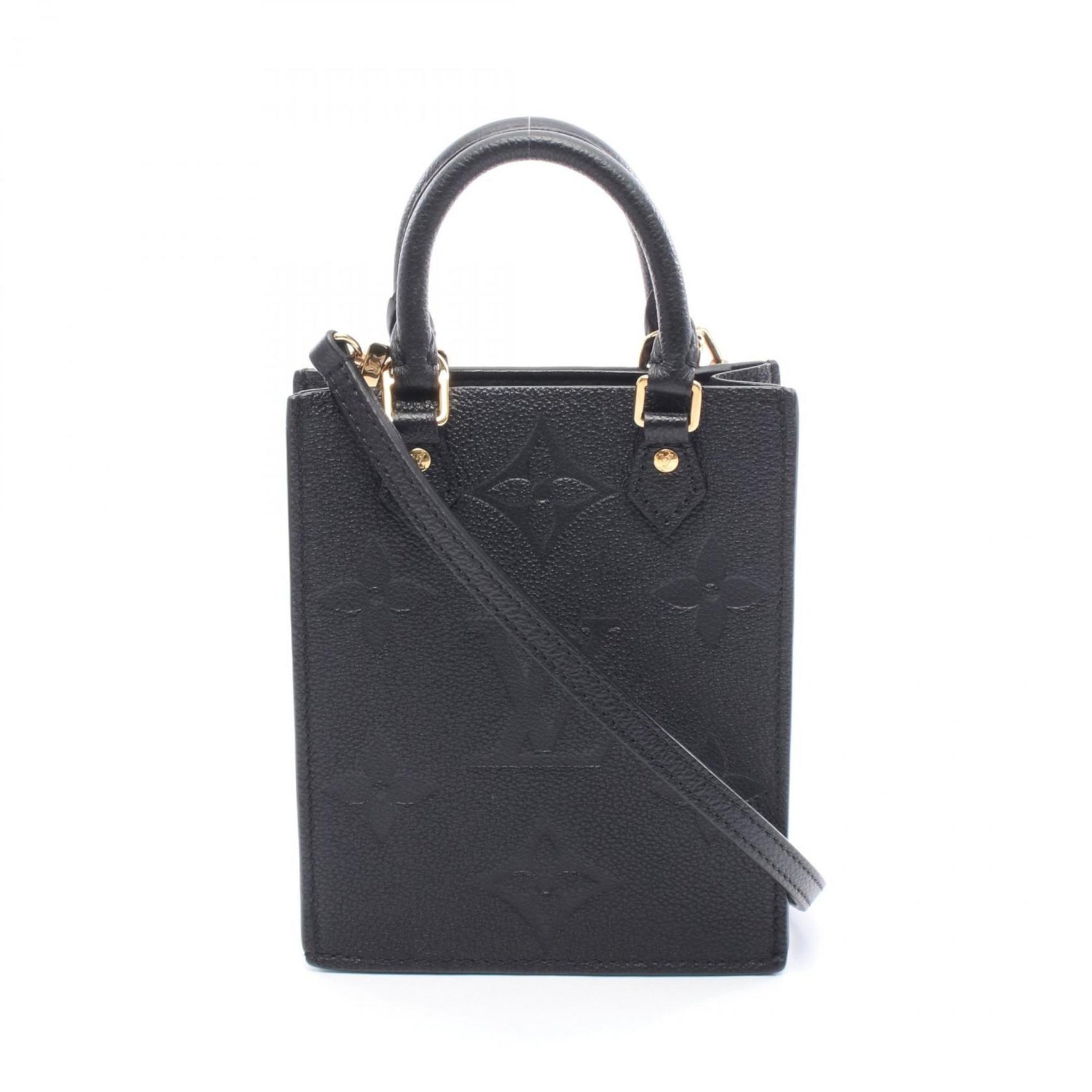Louis Vuitton Petite Sac Plat Handbag in Monogram Empreinte Leather, Black