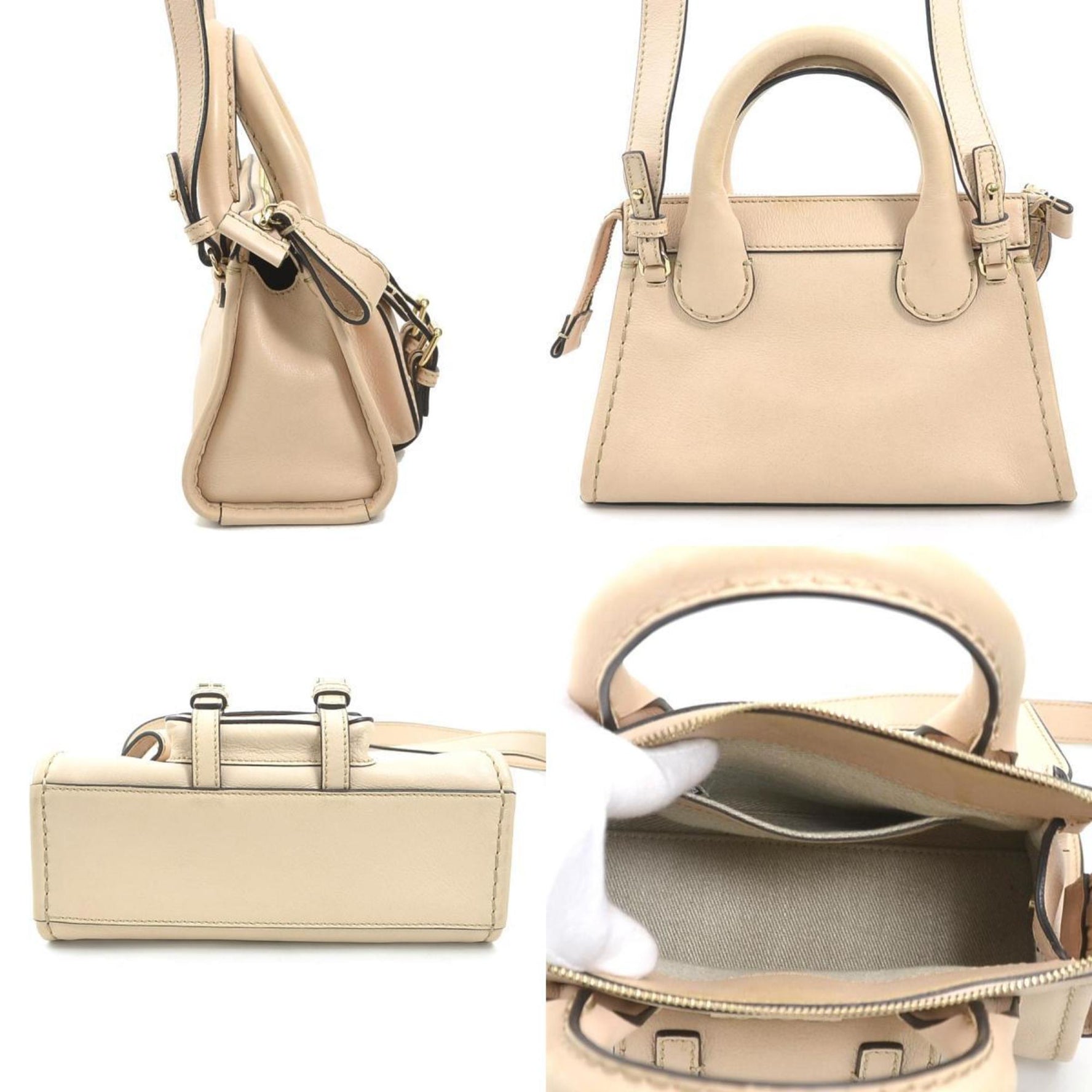 Chloé Chloe EDITH handbag shoulder bag in leather pink beige