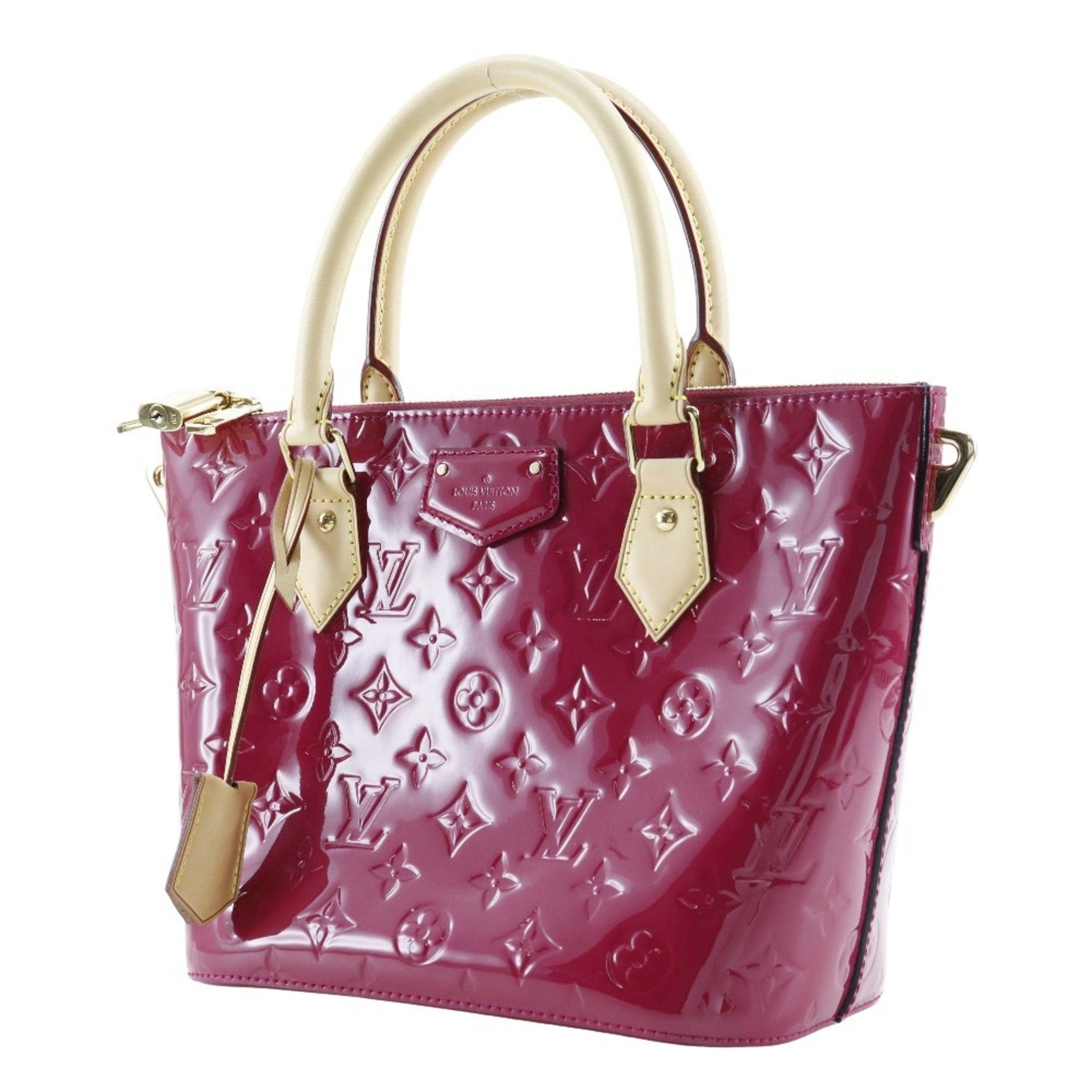 Louis Vuitton LOUIS VUITTON Montebello PM Handbag Shoulder M90166 Monogram Vernis Rose Andian 2014 Pink DR2174 2way A5 Double Women's