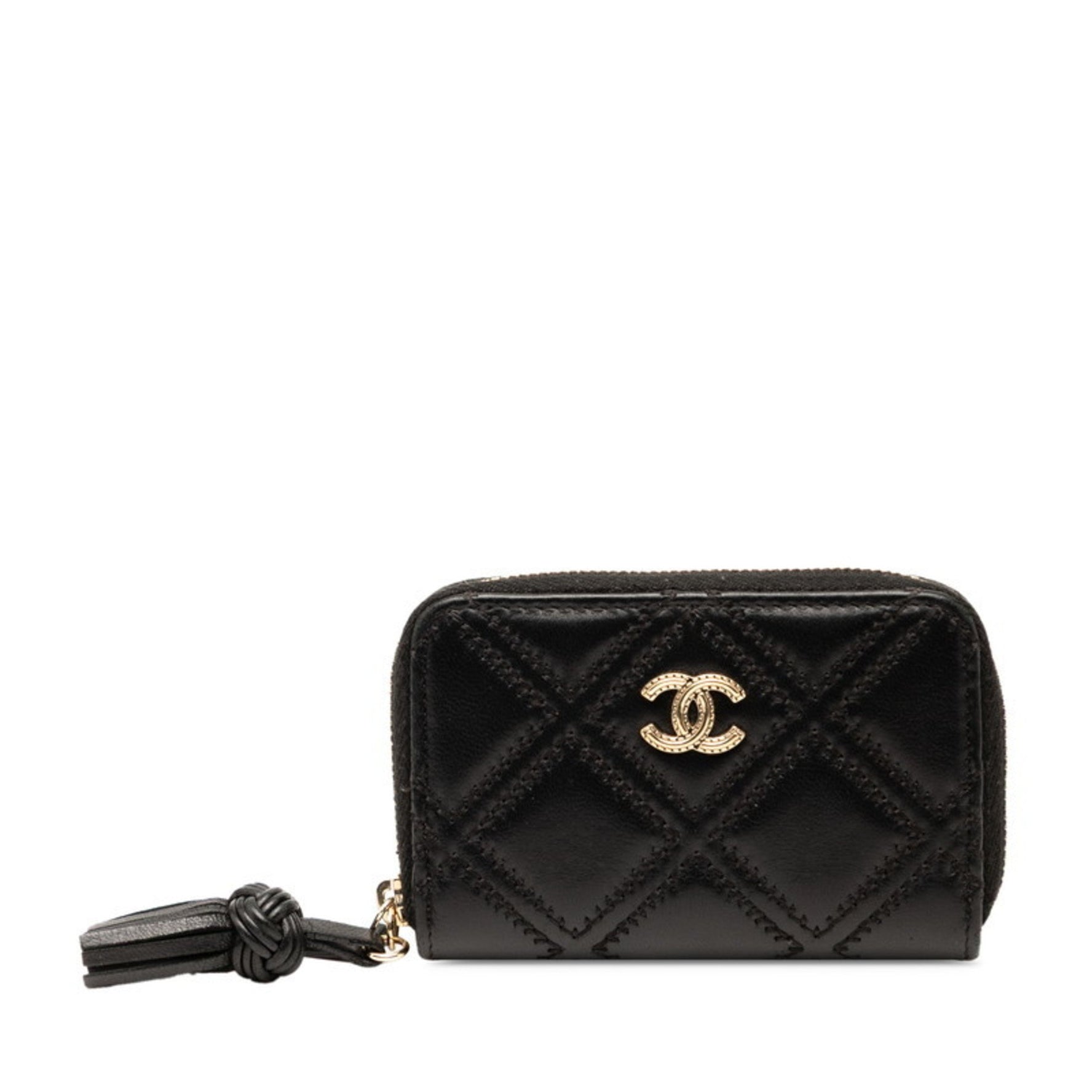 CHANEL Matelasse Coco Mark Wallet/Coin Case Lambskin