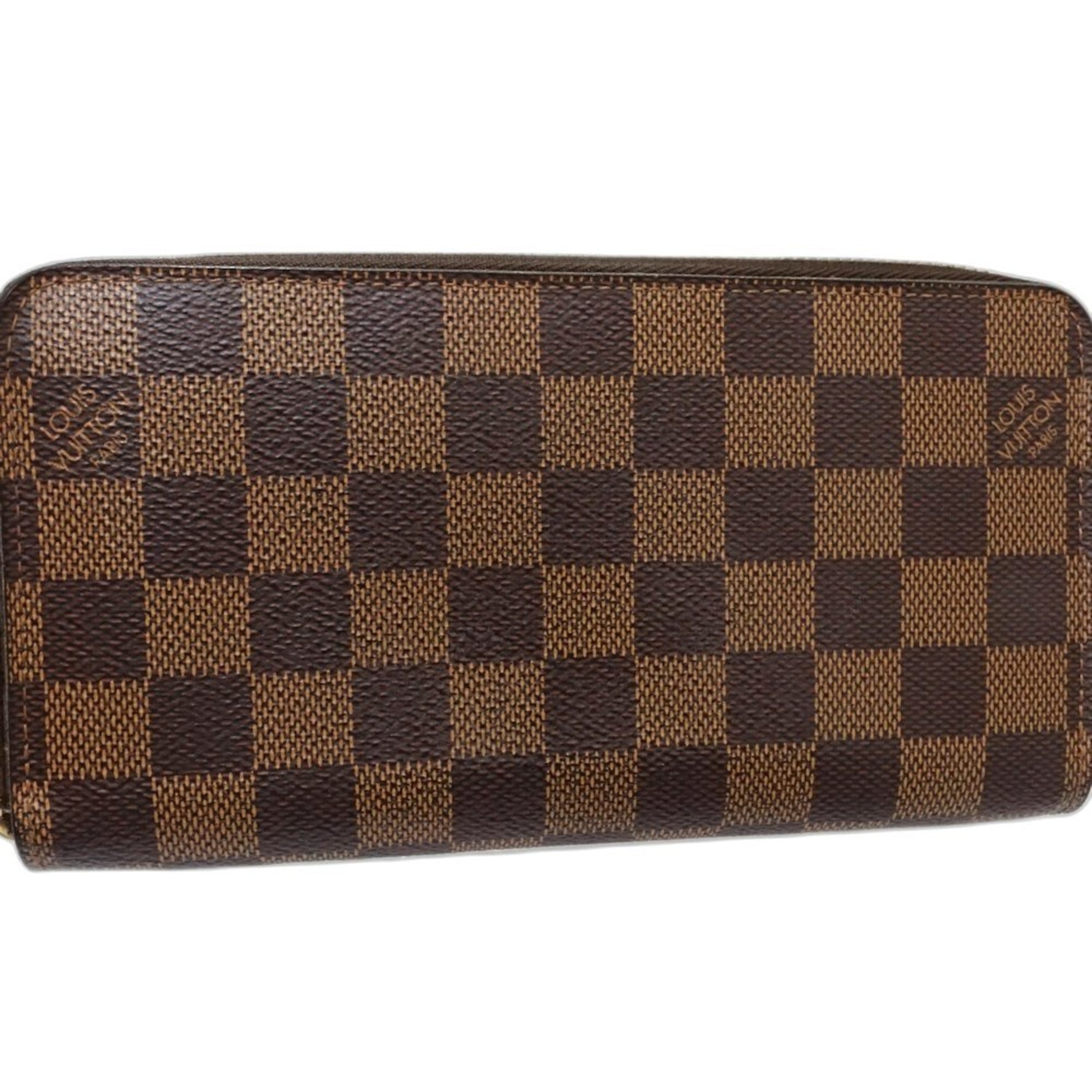 LOUIS VUITTON Louis Vuitton Damier Long Wallet M60015 Zipper Ebene