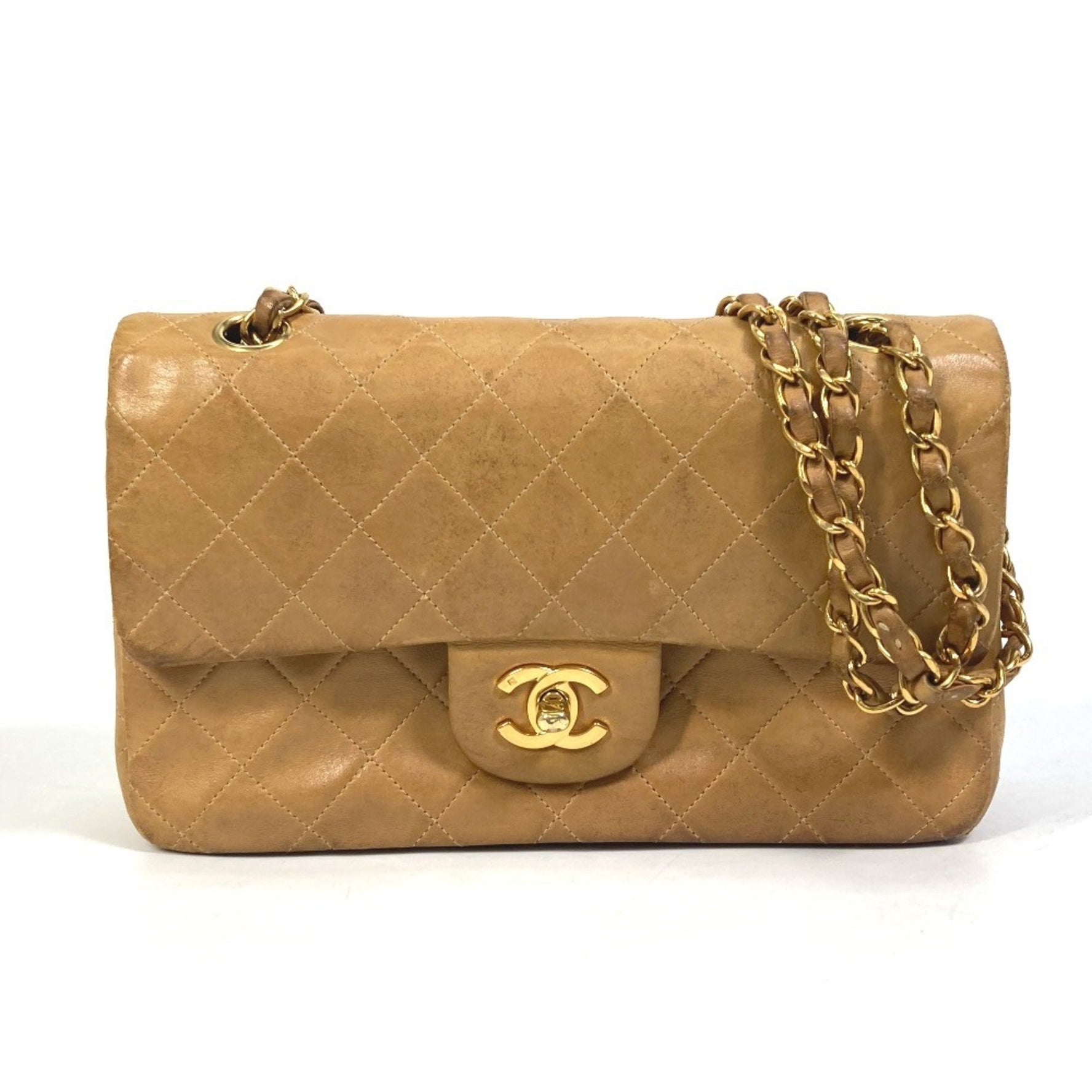 CHANEL Chain Bag CC Coco Mark W Flap Shoulder Lambskin