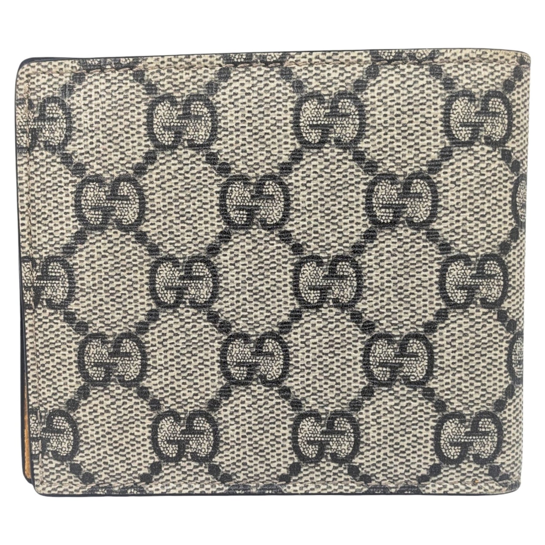 GUCCI Bifold Wallet GG Supreme Tiger Pattern in Beige, Brown, and Yellow - Business Card Case Women