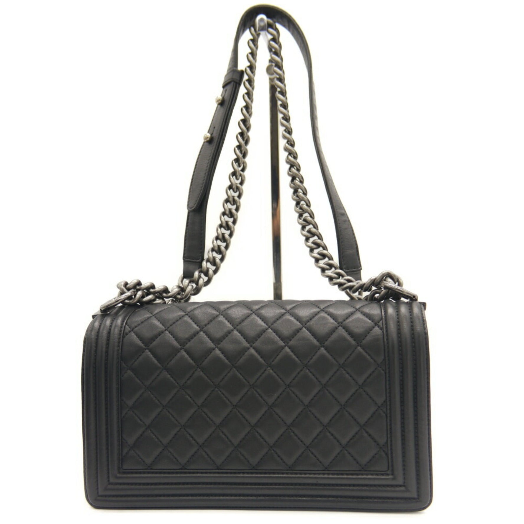 CHANEL Matelasse Boy Chain Shoulder Bag Lambskin Coco Mark