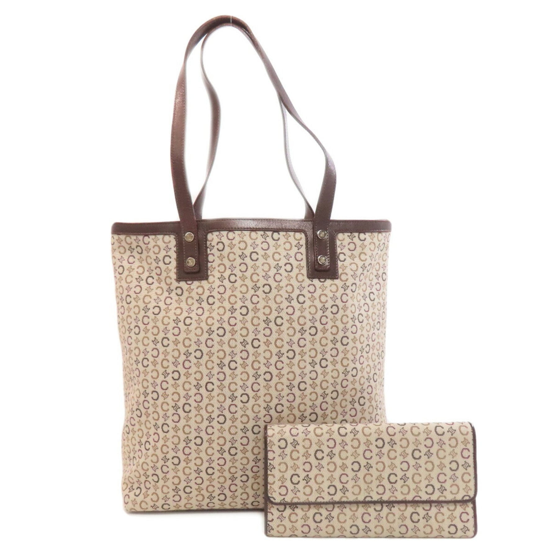 CELINE C Macadam Tote Bag with Wallet Canvas