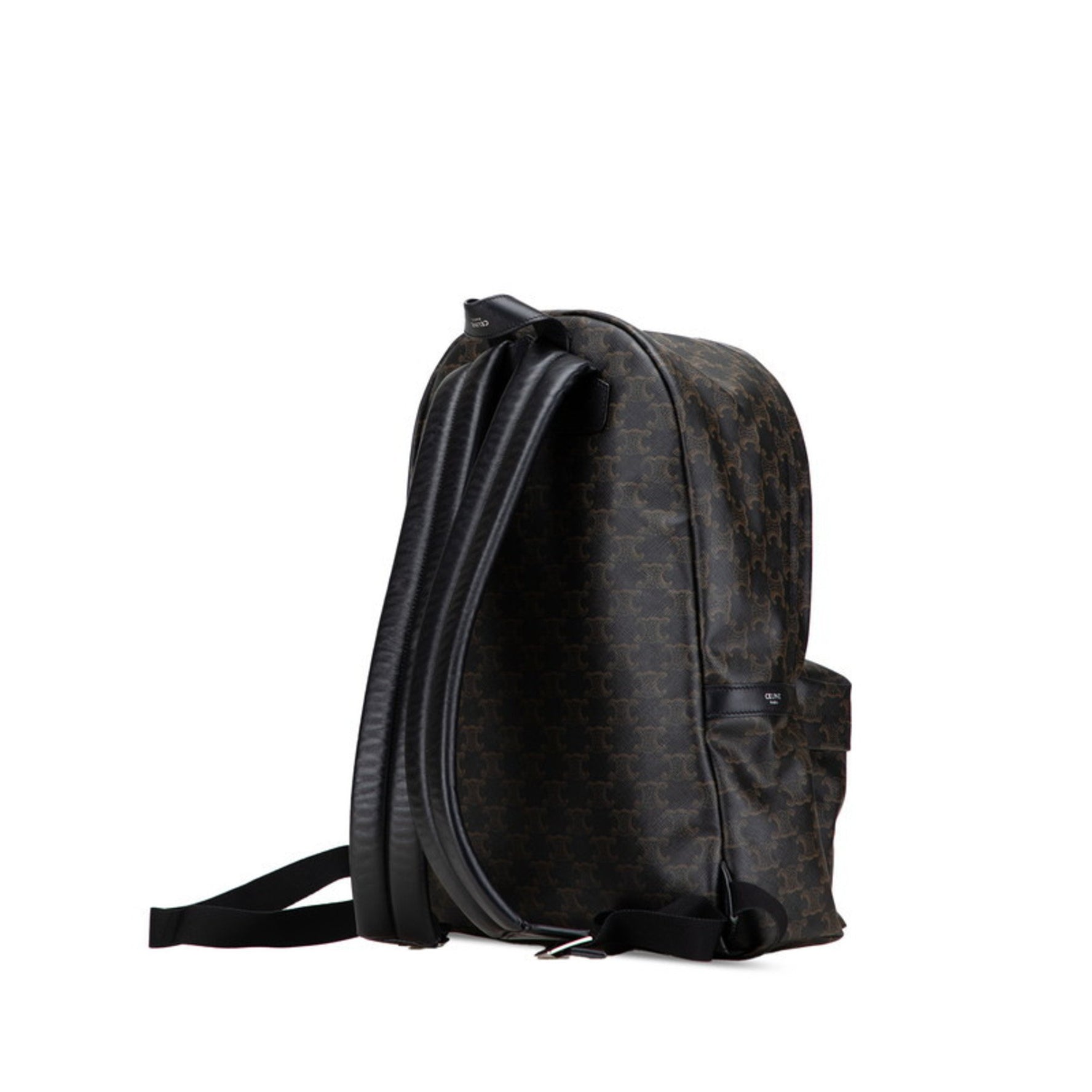 Celine Triomphe Backpack in Black and Brown Leather