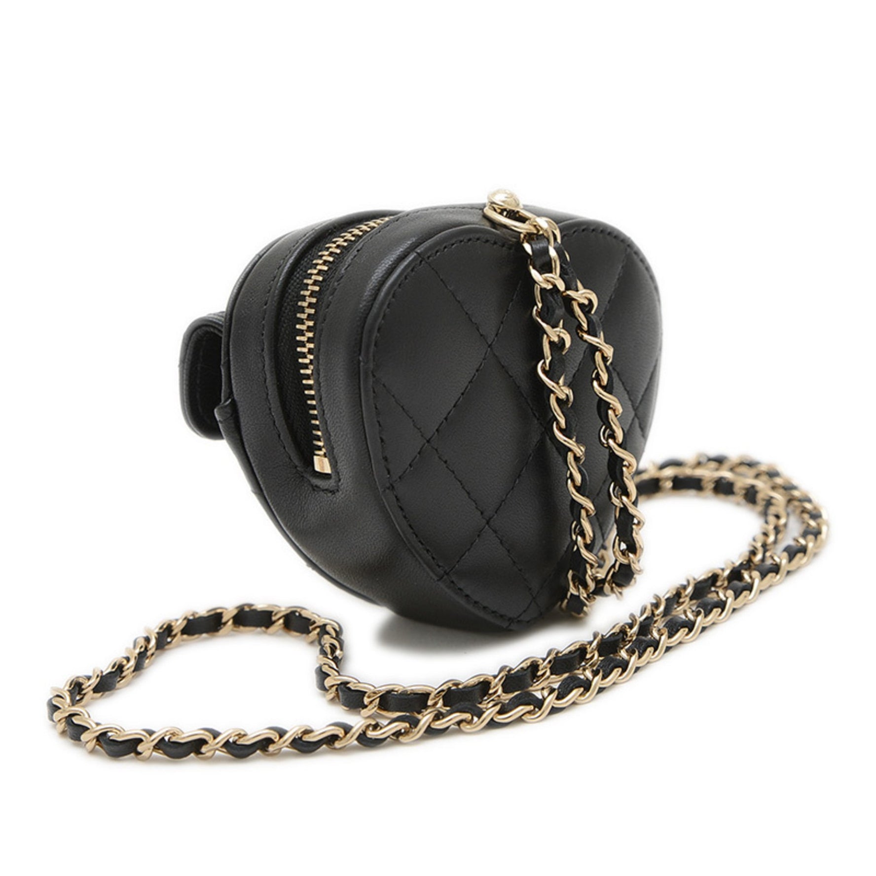Chanel Matelasse Heart Shape Chain Shoulder Wallet/Coin Case