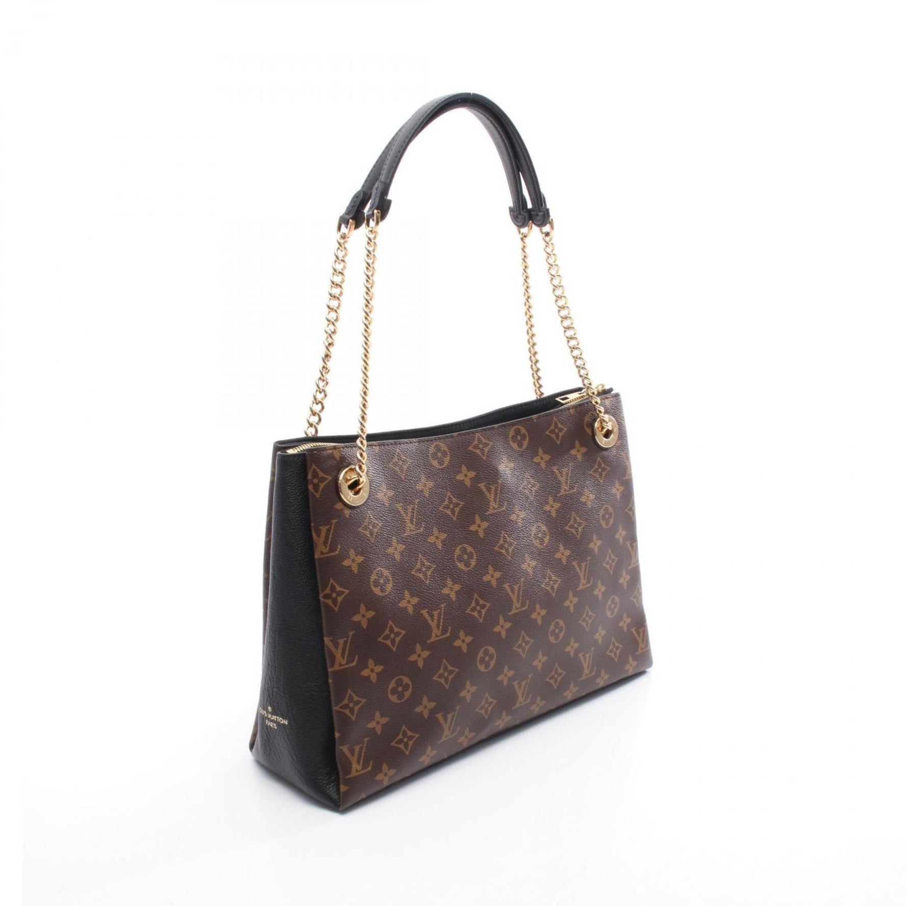 Louis Vuitton Surenne MM Monogram Noir Shoulder Bag, Coated Canvas and Leather, Brown Black