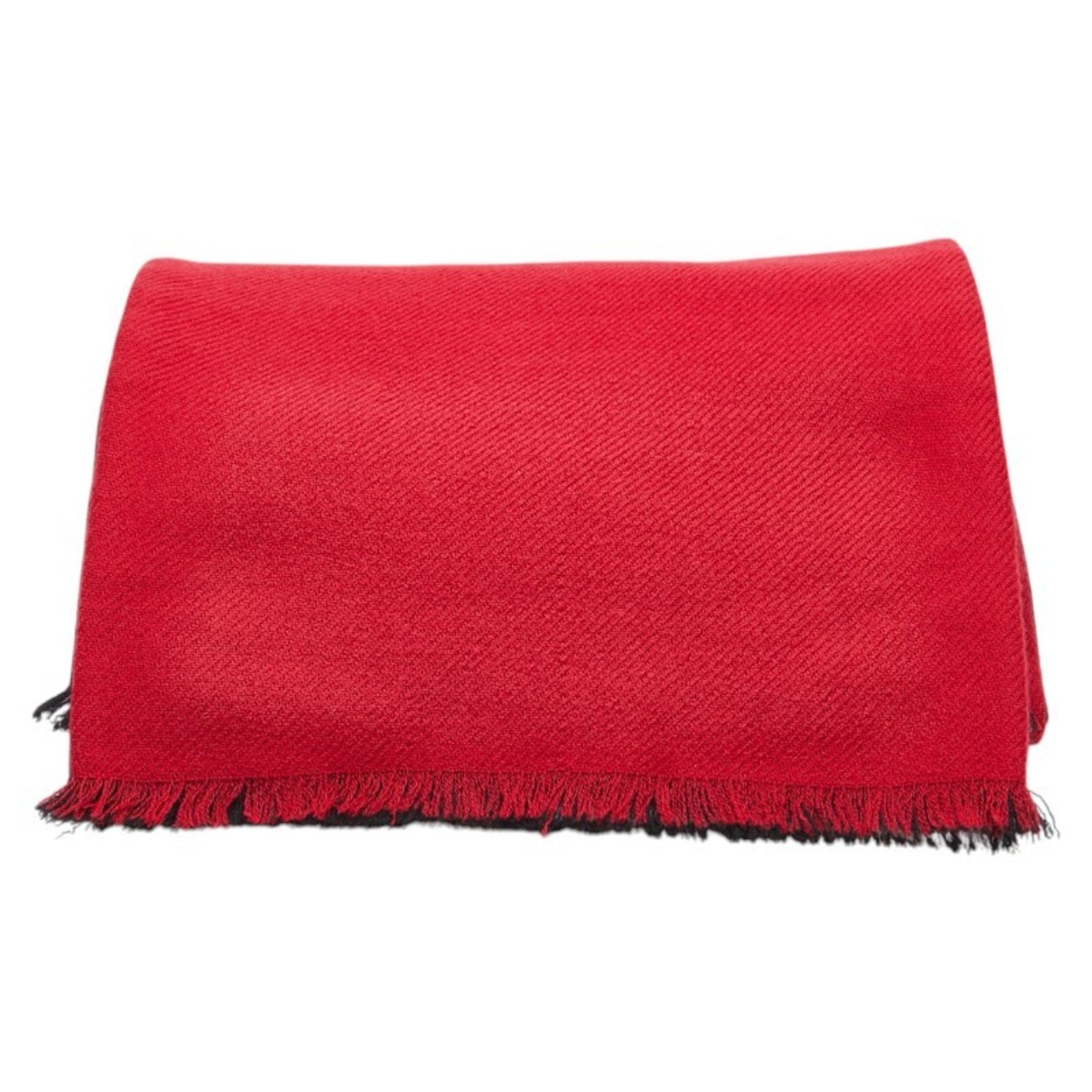 GUCCI Logo Reversible Scarf Red Wool