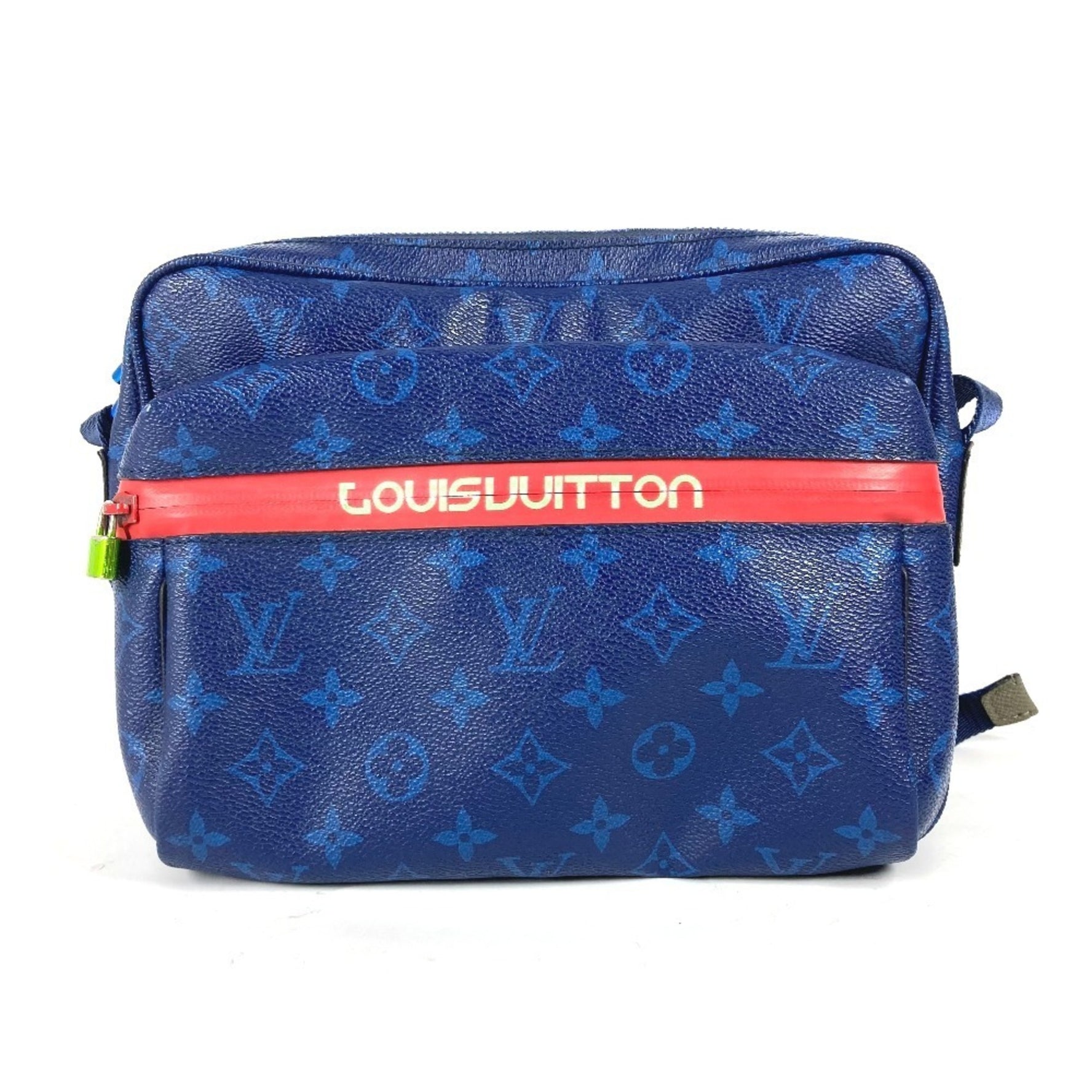 Louis Vuitton Monogram Pacific Messenger PM Bag, Crossbody Shoulder Canvas, Men's, Blue