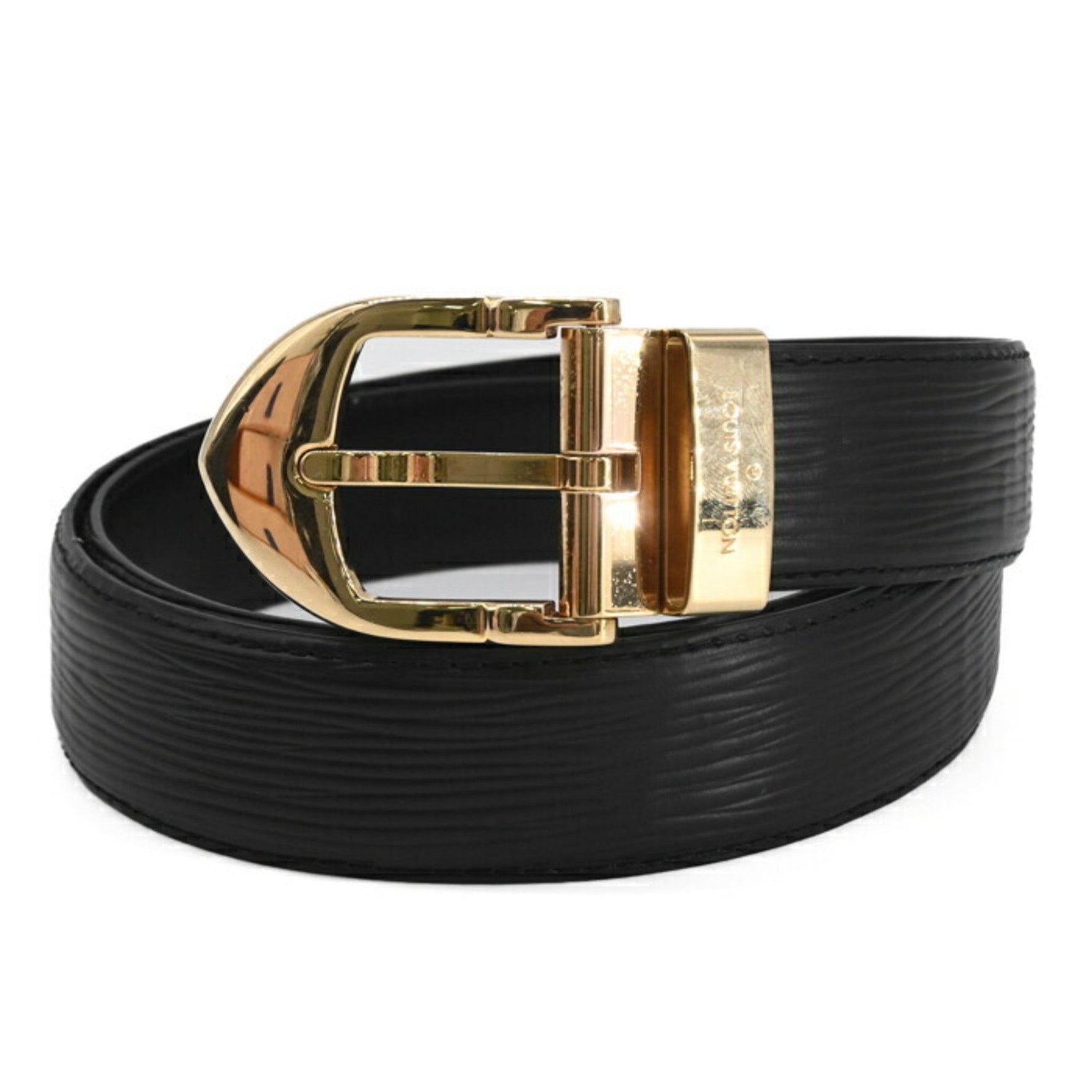 Louis Vuitton Epi Santur Classic Belt Noir, Black, Size 110, 44, #84, Pre-cut