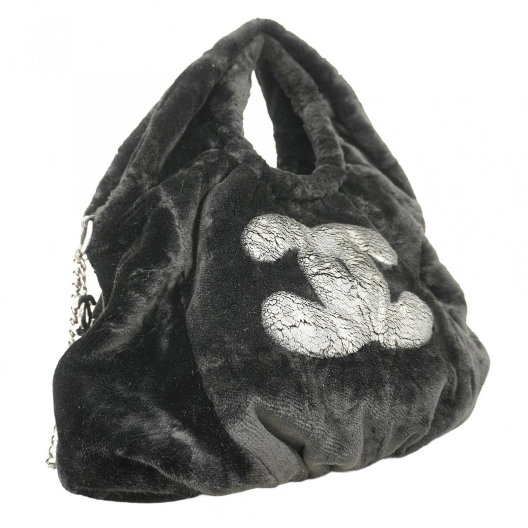Chanel handbag, chain shoulder bag with fur