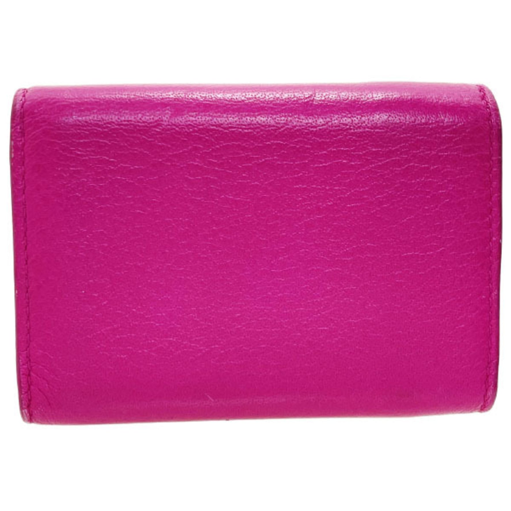 Balenciaga Wallet Paper Mini Leather Pink BALENCIAGA Tri-fold Compact PAPIER NSR-15259