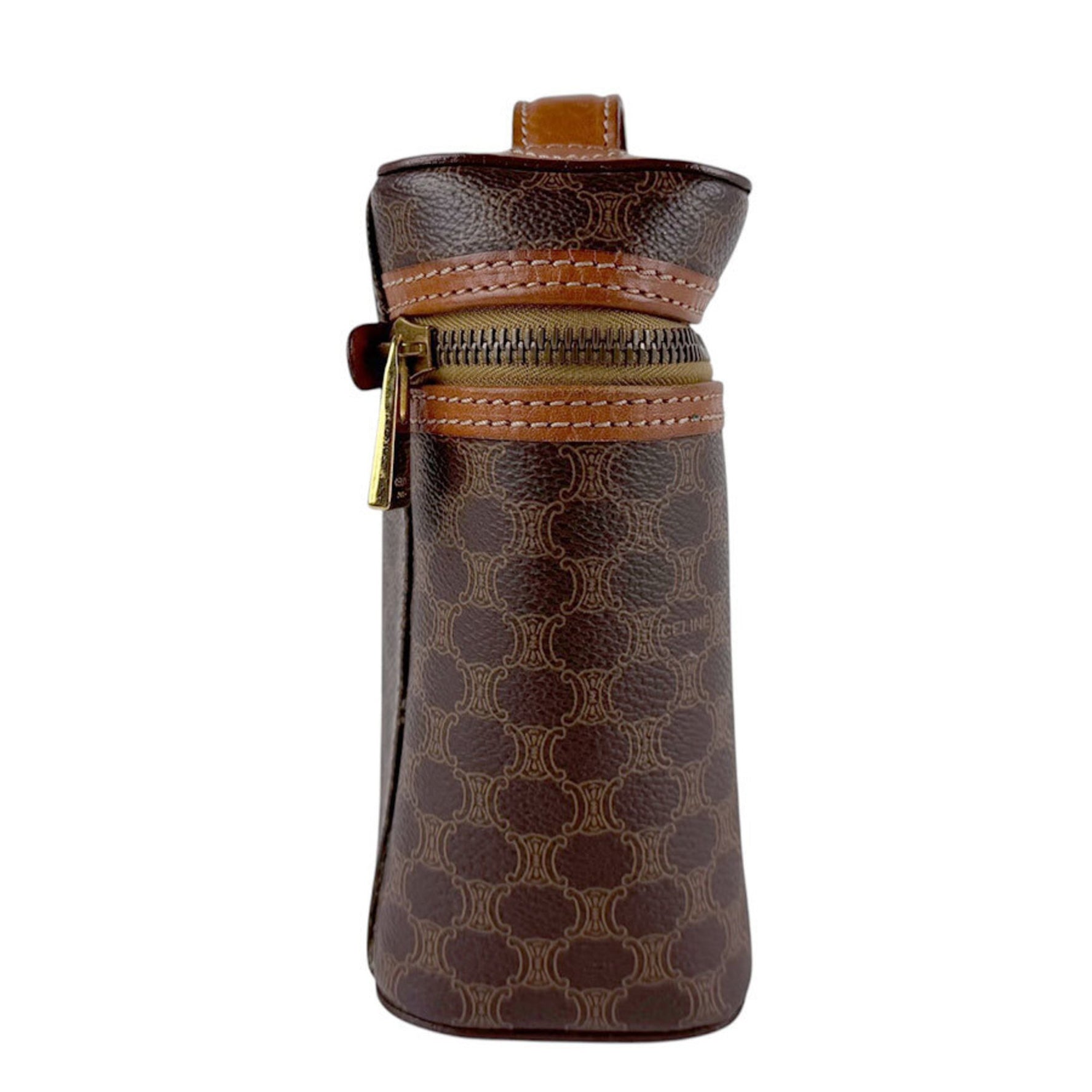 CELINE handbag pouch macadam coated canvas leather ladies