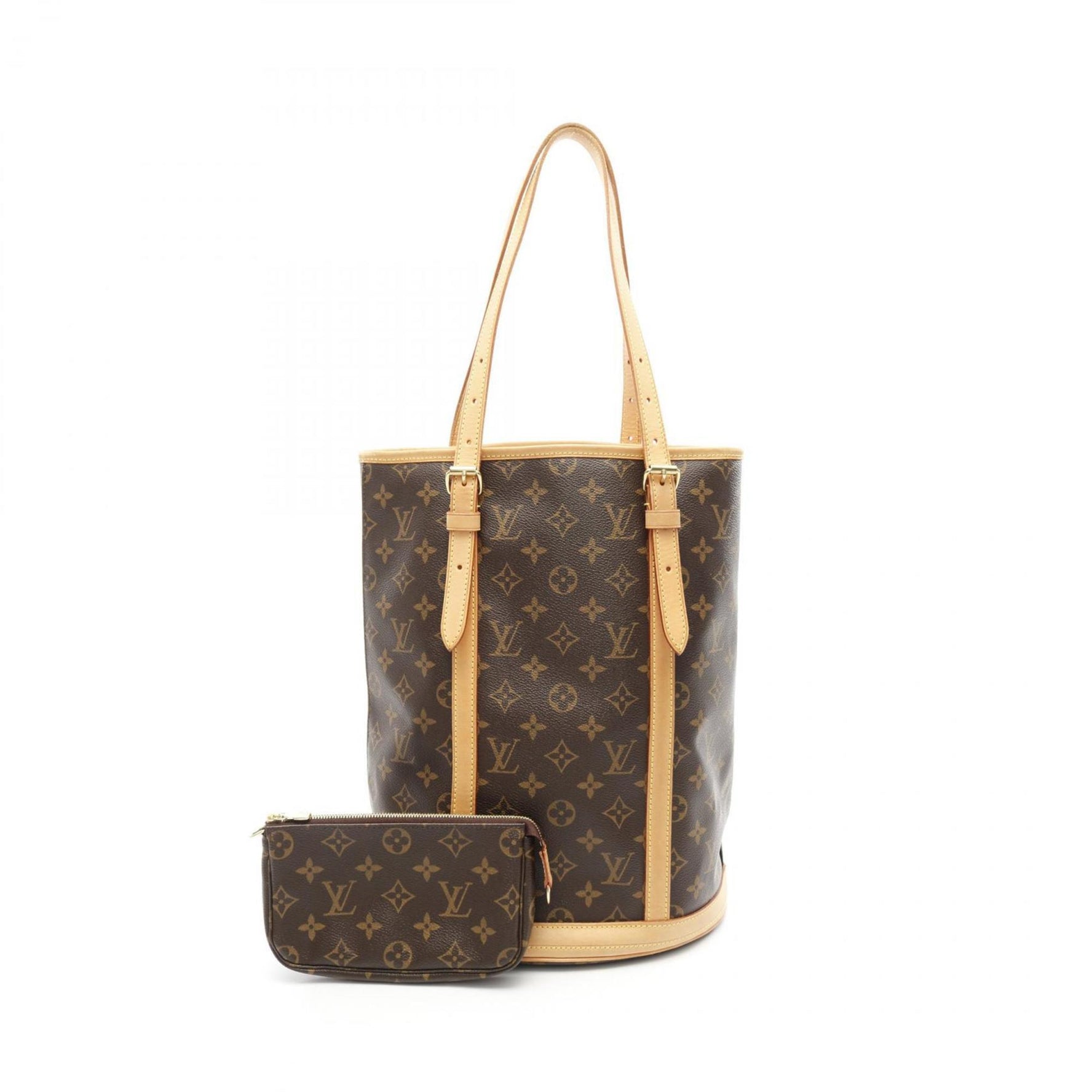 Louis Vuitton Bucket GM Monogram Shoulder Bag Coated Canvas Leather