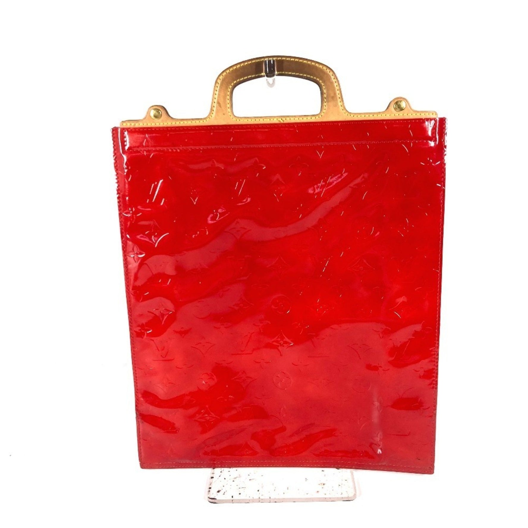 Louis Vuitton Monogram Vernis Stanton Bag Vertical Handbag Red