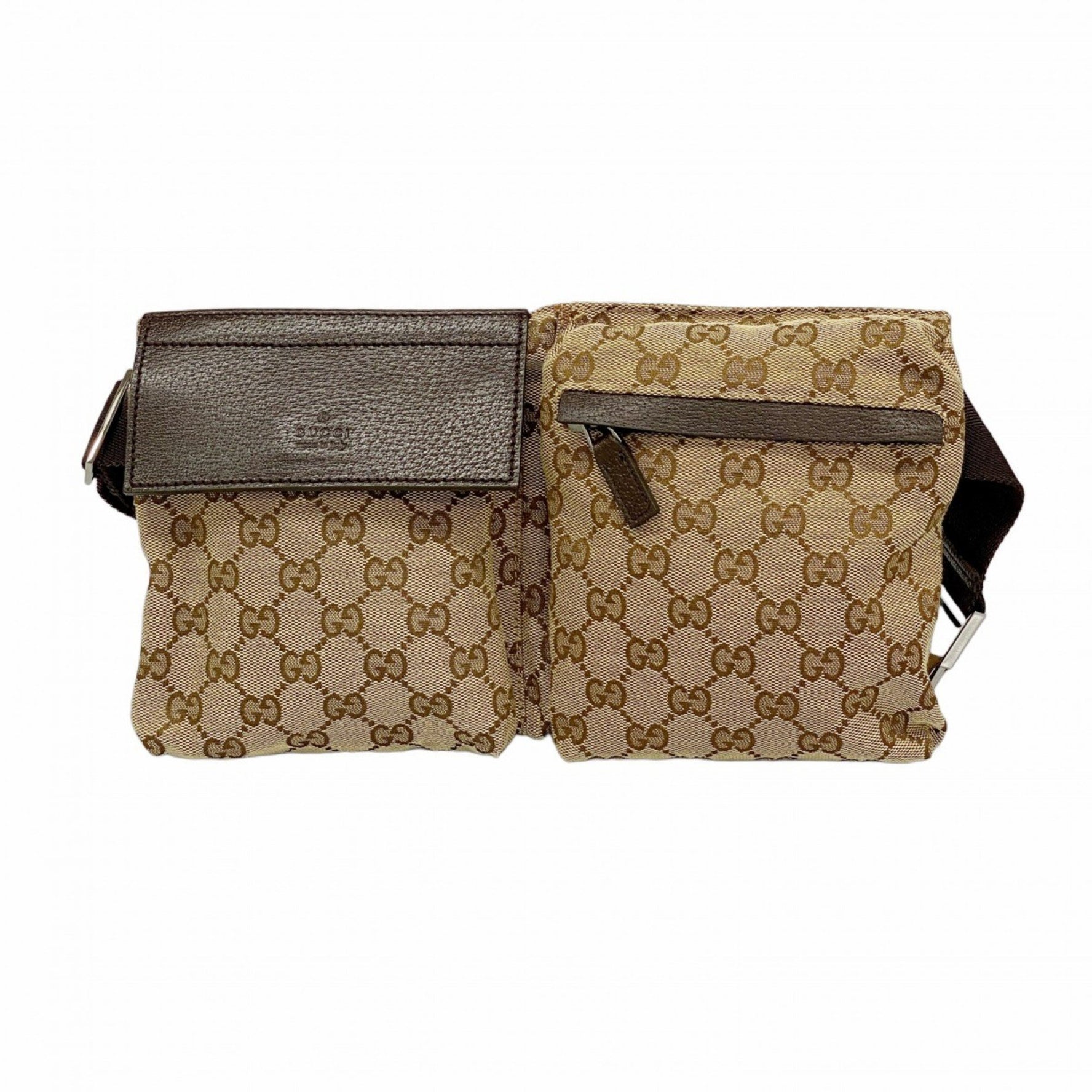 Gucci Waist Bag GG Canvas Beige Brown Men's