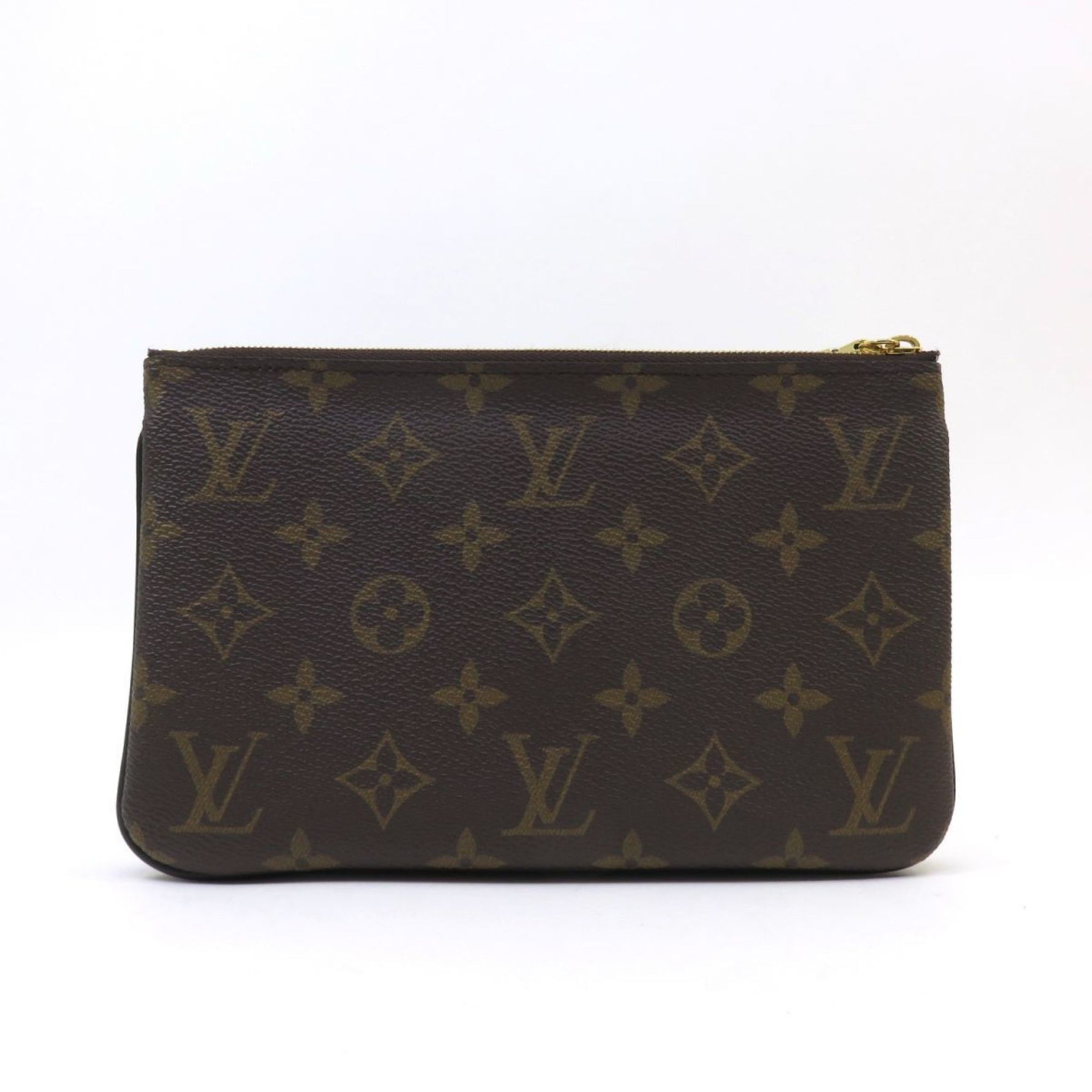 Louis Vuitton Monogram Giant Double Zip Pochette Reverse Shoulder Bag Pouch
