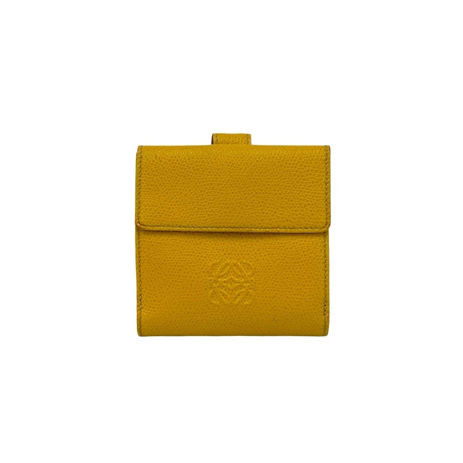 LOEWE Anagram Logo Embossed Leather Bi-fold Wallet with Coin Purse