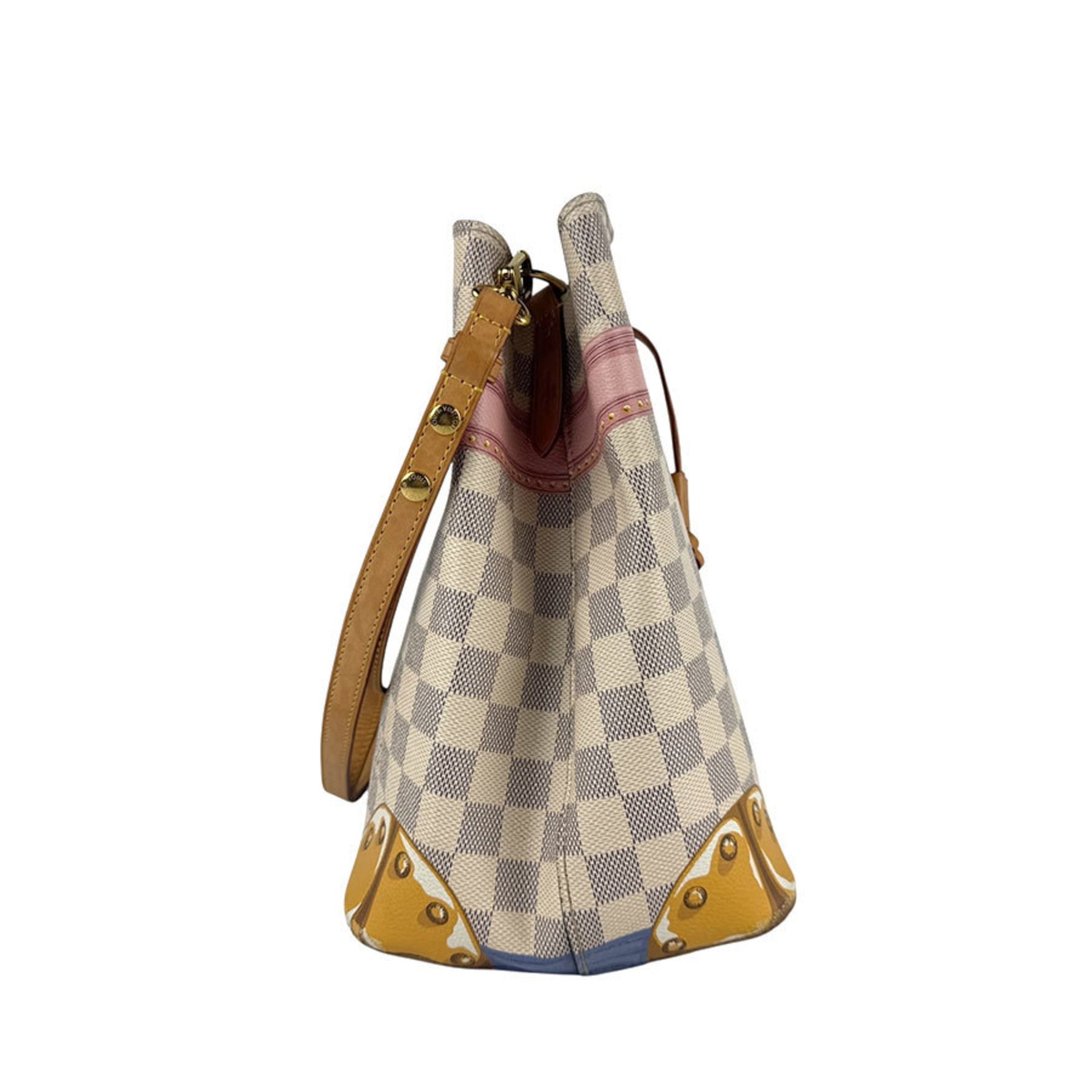 Louis Vuitton Damier Azur Summer Trunk Collection NeoNoe Shoulder Bag in Canvas, Ivory