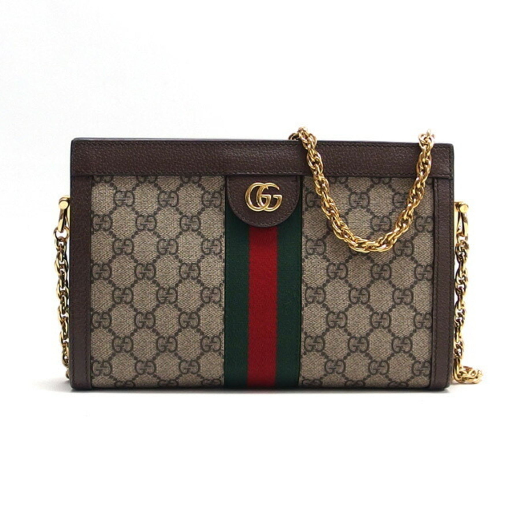 Gucci Chain Shoulder Bag Ophidia GG Supreme Shelly Line