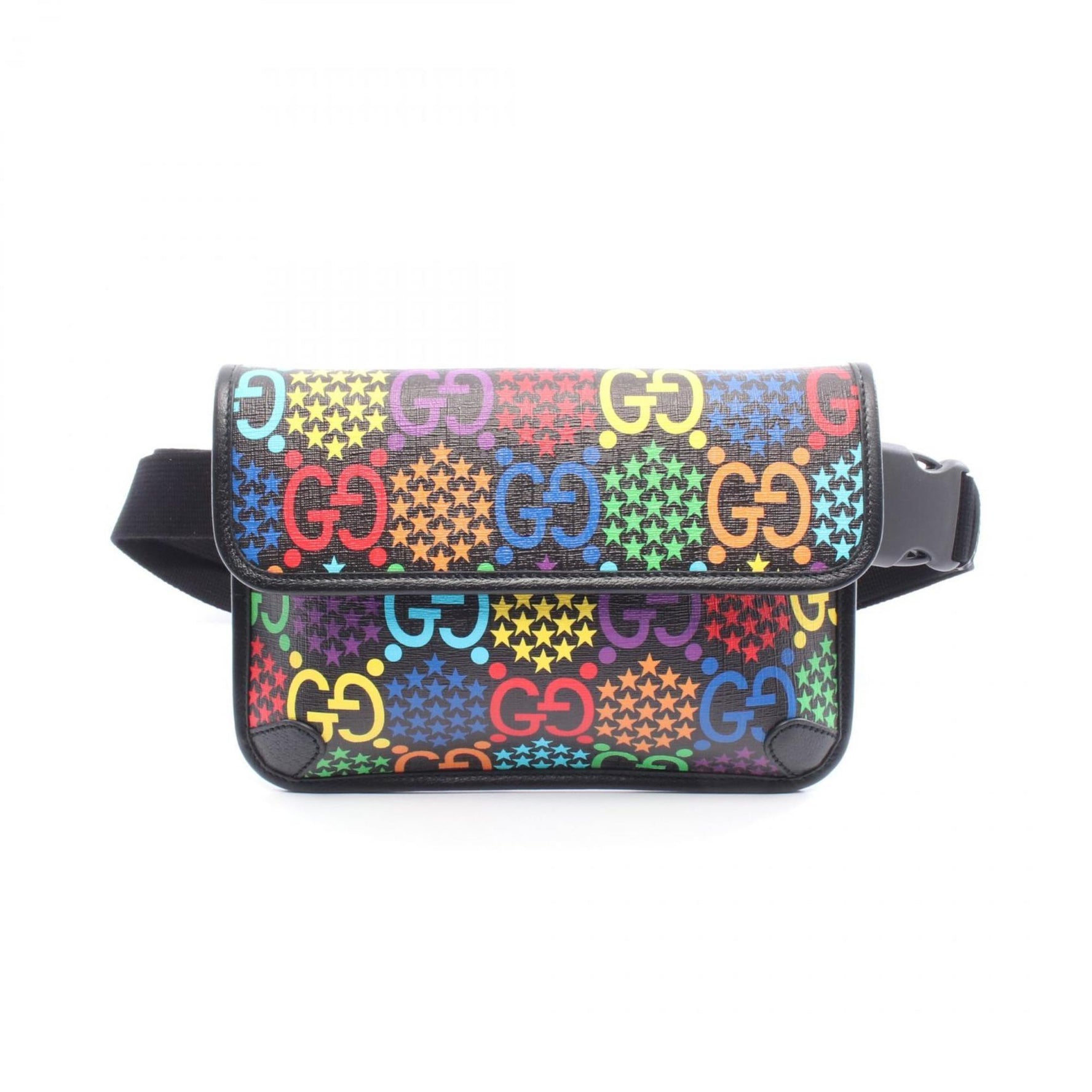 Gucci GG Psychedelic Waist Bag, Coated Canvas and Leather, Black/Multicolor
