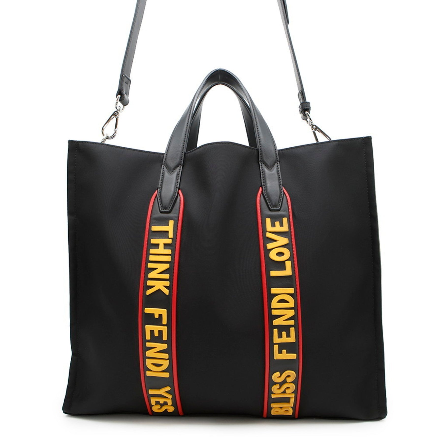Fendi nylon tote bag shoulder black