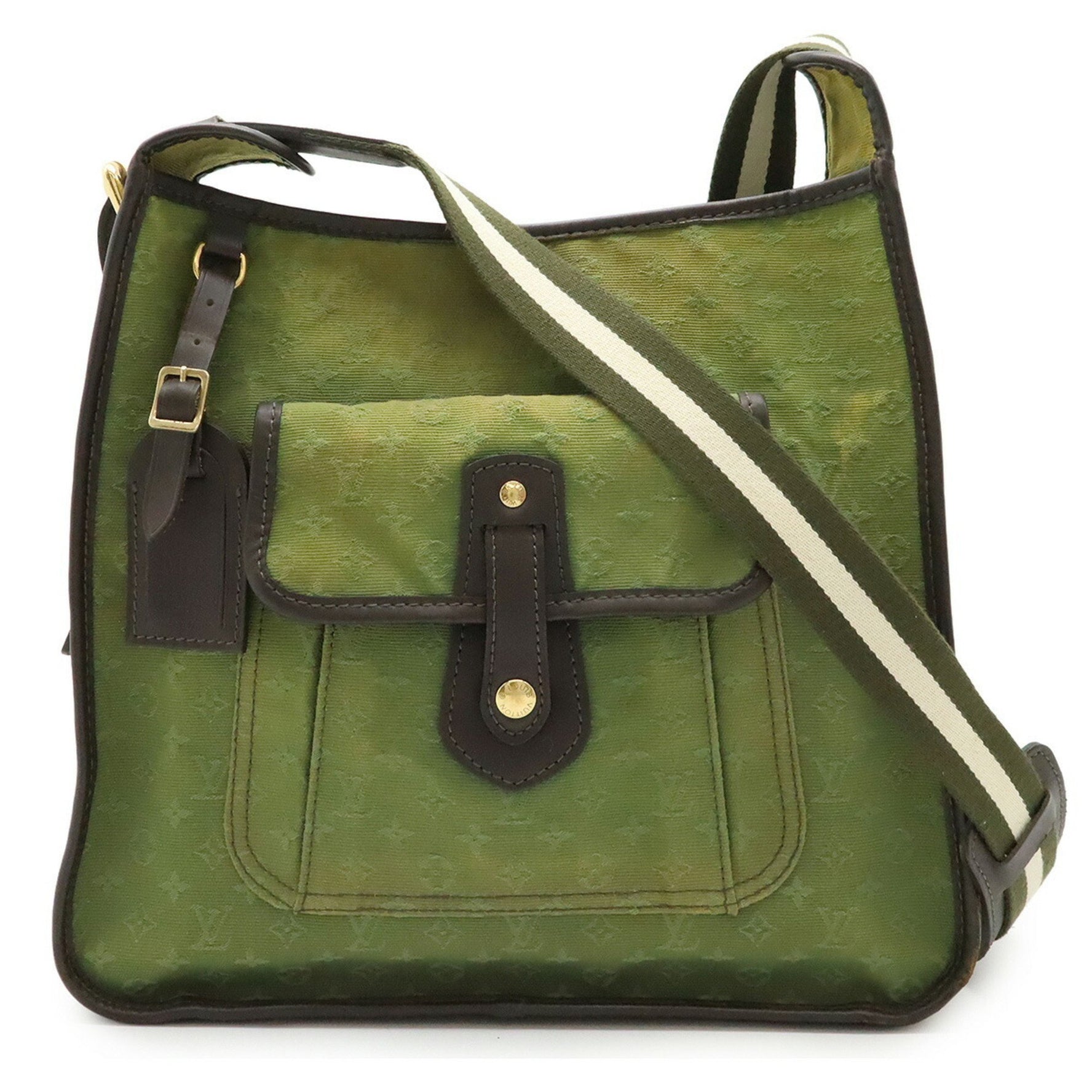 Louis Vuitton Monogram Mini Busas Marie Kate Shoulder Bag Canvas Leather TST Khaki Green