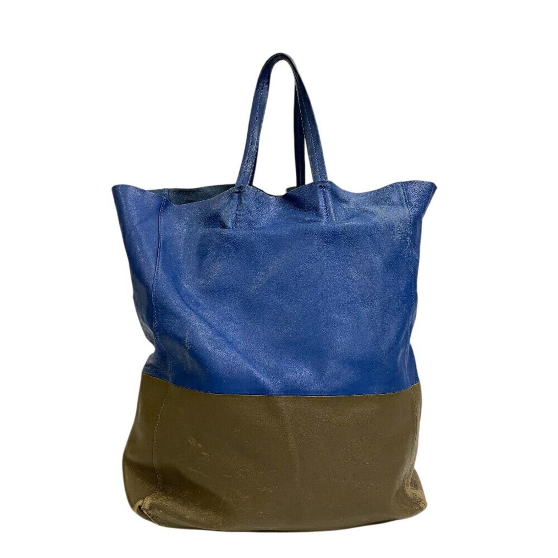 CELINE Horizontal Cabas Shoulder Bag, Handbag, Two-Tone Tote Blue, Unisex