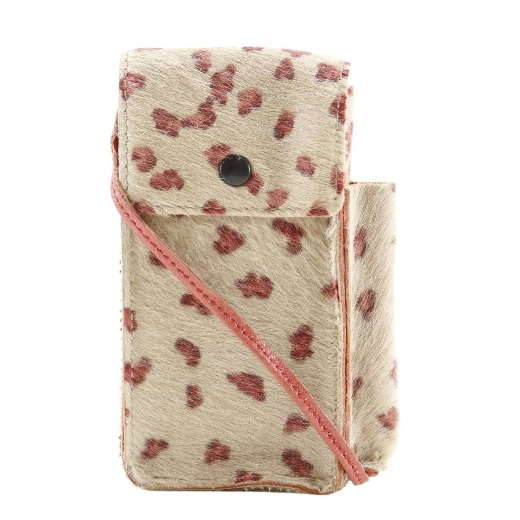 Bottega Veneta Pochette Shoulder Bag Pouch Leopard Print Leather Beige Snap Button Accessory Women's M122025008