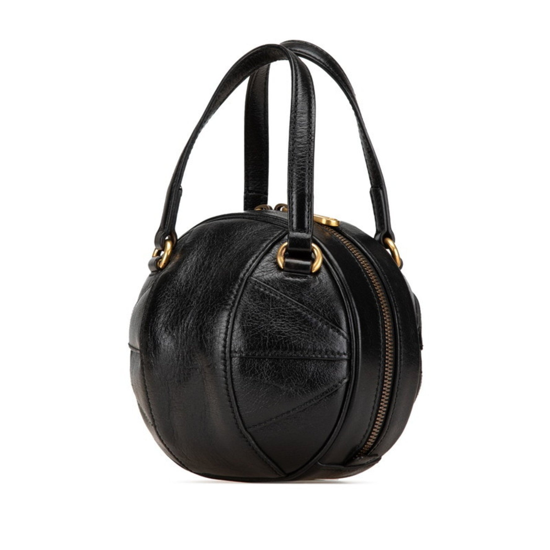 Gucci GG Basketball Mini Handbag Shoulder Bag Black Leather Women's GUCCI