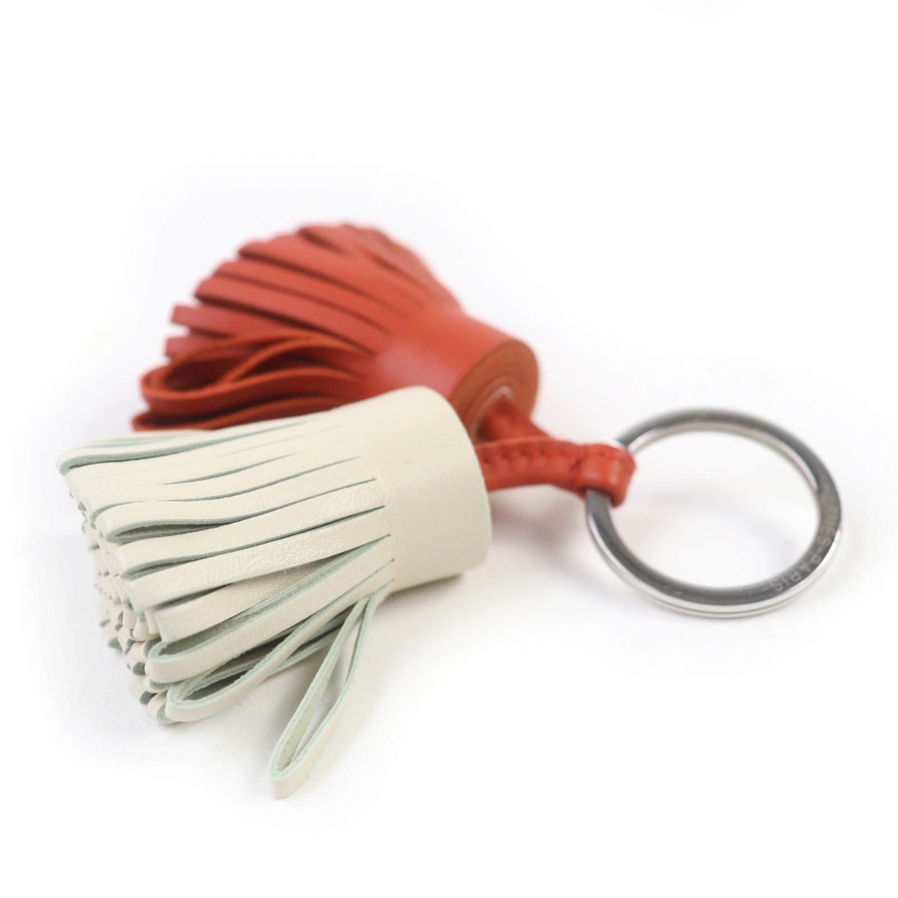 HERMES Carmen Unodos Anjou Milo Carnelian Clé Key Ring/Bag Charm, Made in France