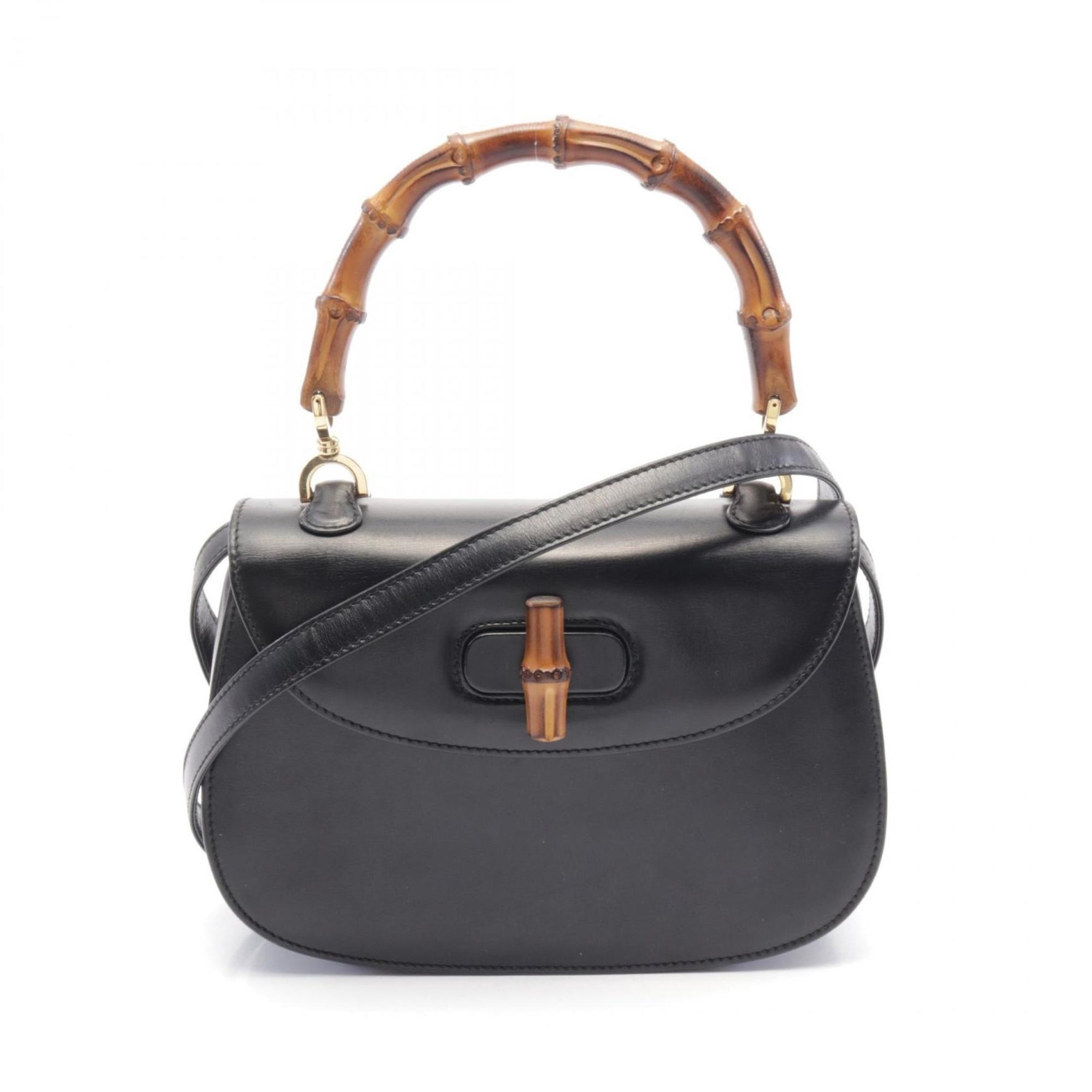 GUCCI Bamboo Handbag Leather 000.46.0188
