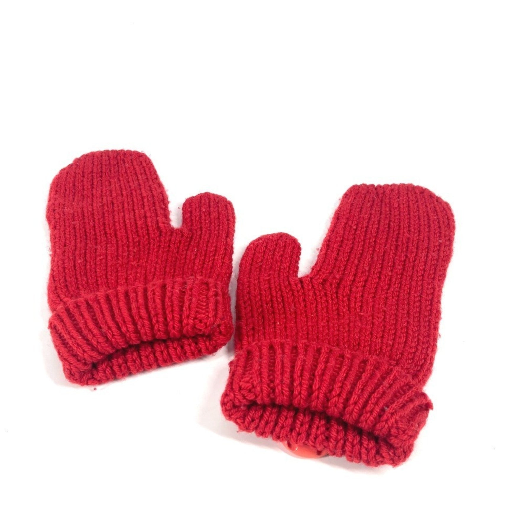Louis Vuitton Morpheus Constance Gloves Mittens with Badge Wool Red