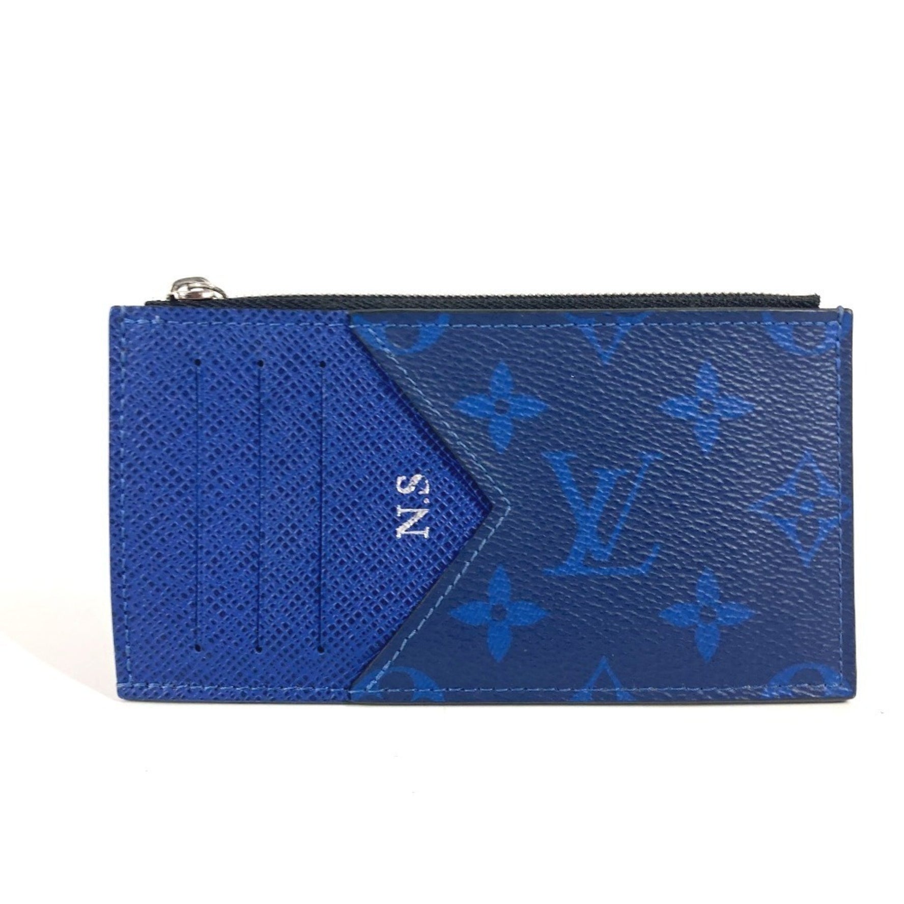 Louis Vuitton Taiga Rama Coin Card Holder Compact Wallet Wallet/Coin Case Leather Monogram Canvas Men's Blue