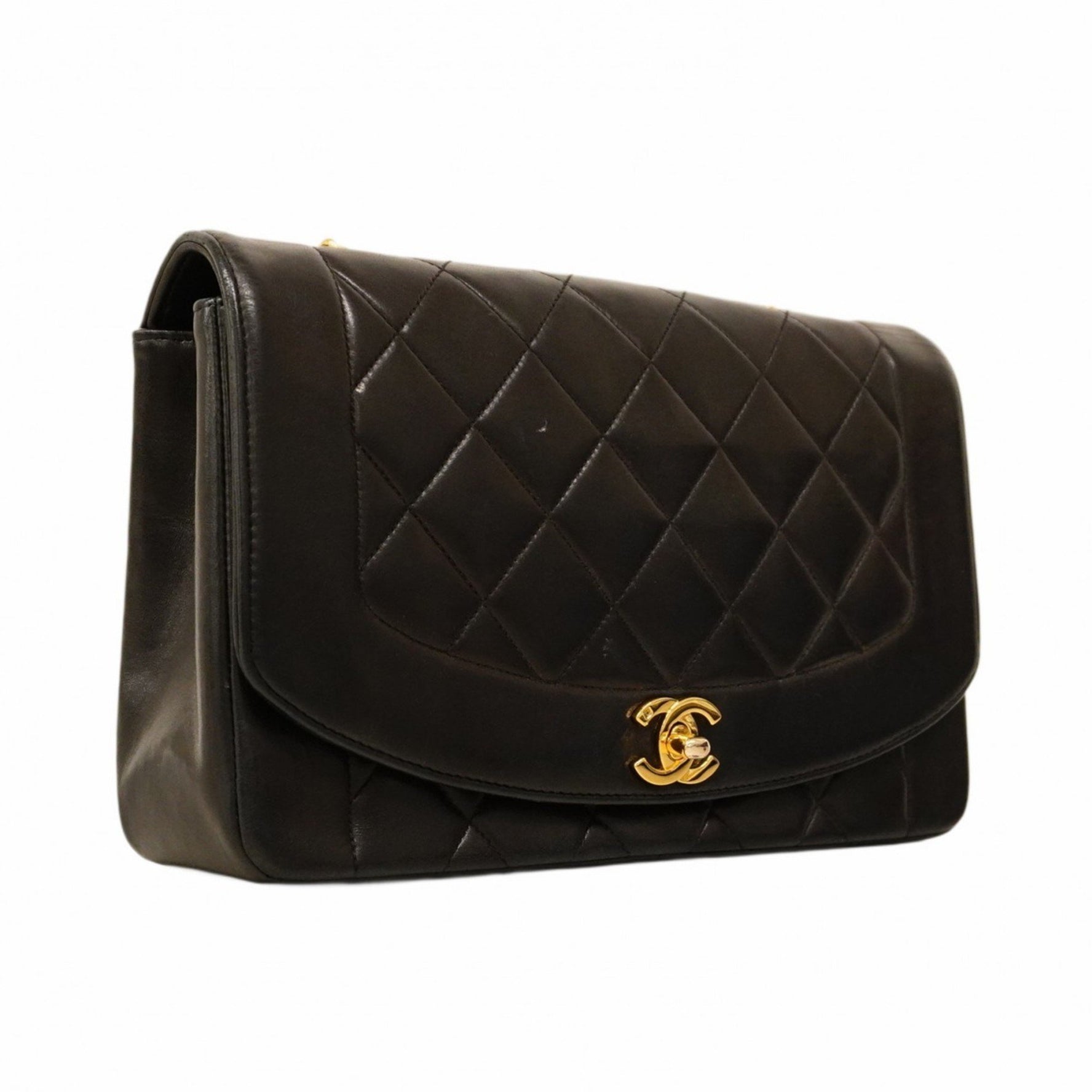 Chanel Diana Matelasse Chain Shoulder Bag in Lambskin