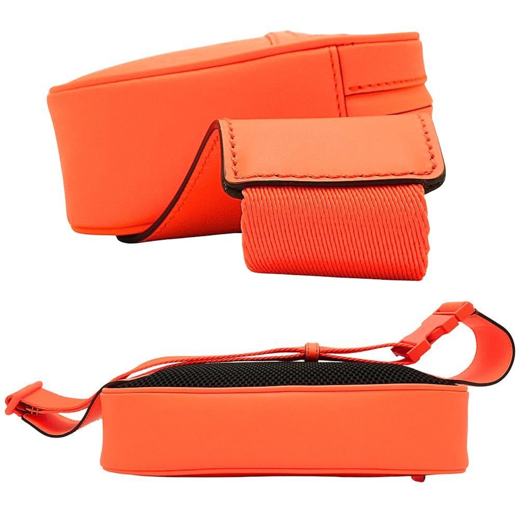 GUCCI Gucci Belt Bag Body GG Rubber Effect Leather Bright Orange