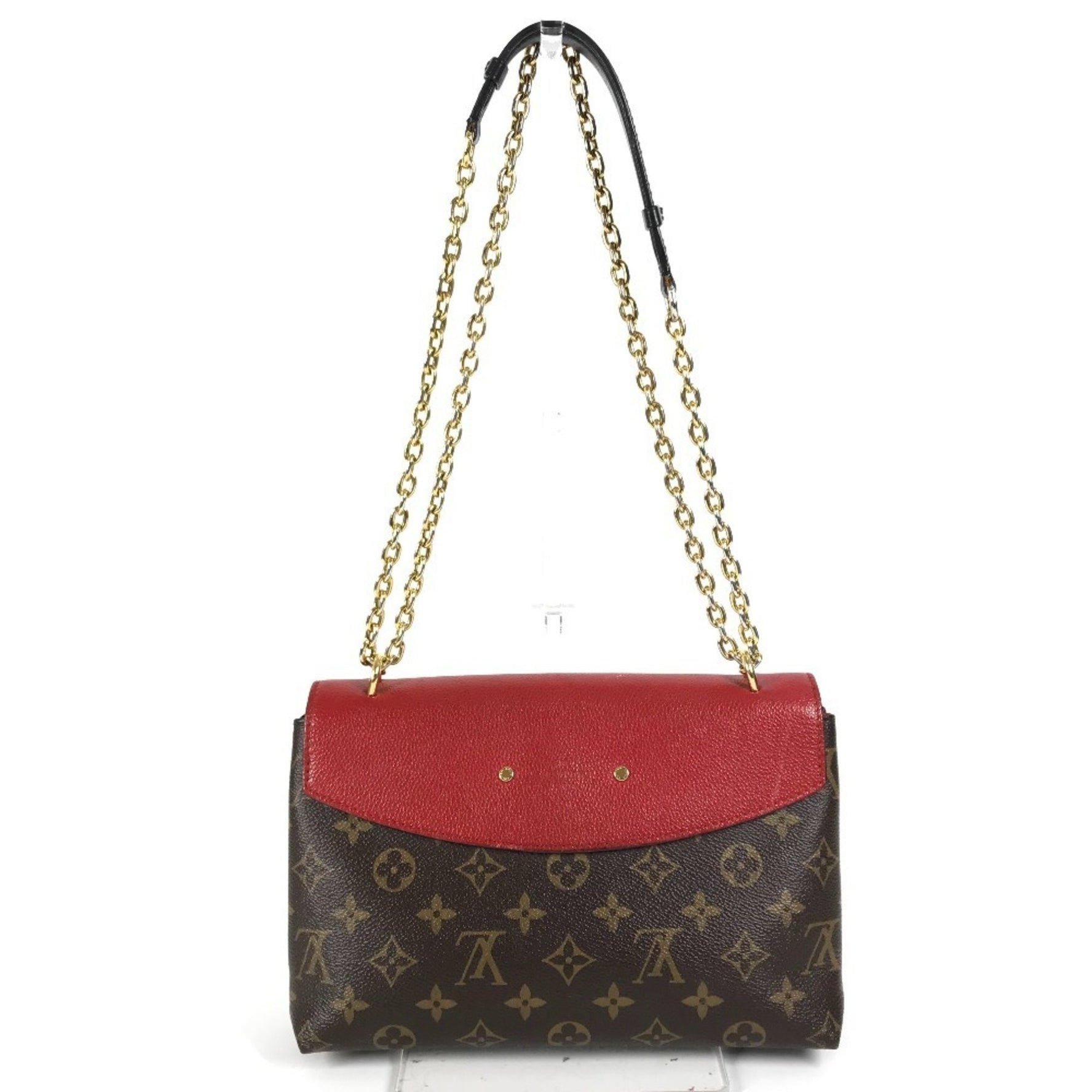 Louis Vuitton Monogram San Placide Bag Crossbody Chain Pochette Flap Shoulder Canvas Brown