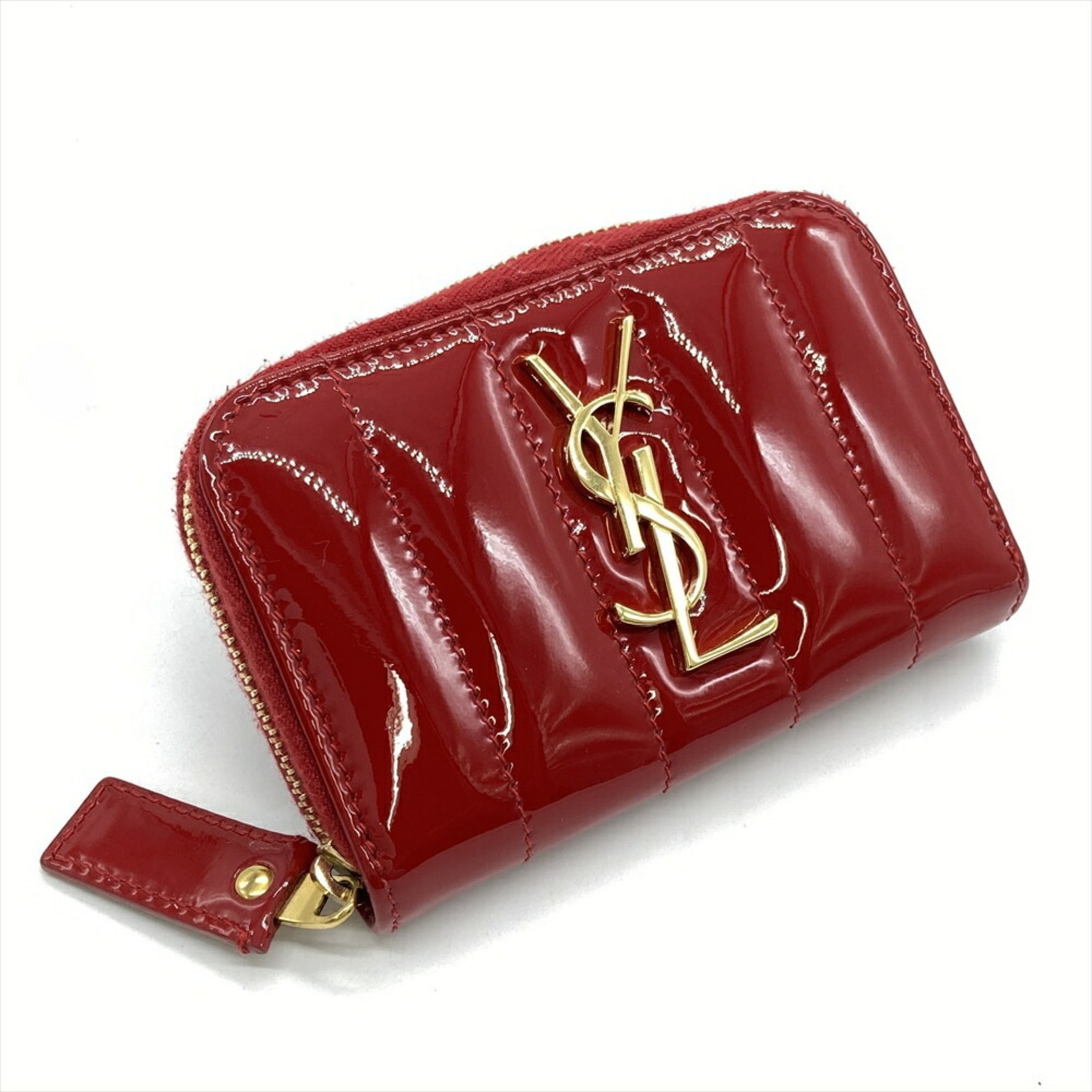 Saint Laurent YSL Coin Case Enamel Red