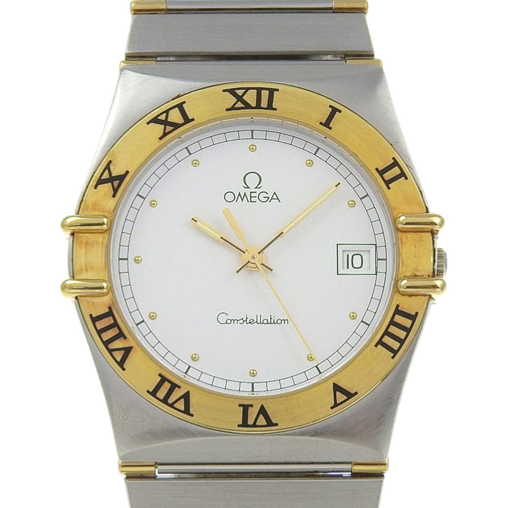 OMEGA Constellation Watch, Date, Stainless Steel, 1991, Quartz Movement, Analog Display, White Dial, Unisex