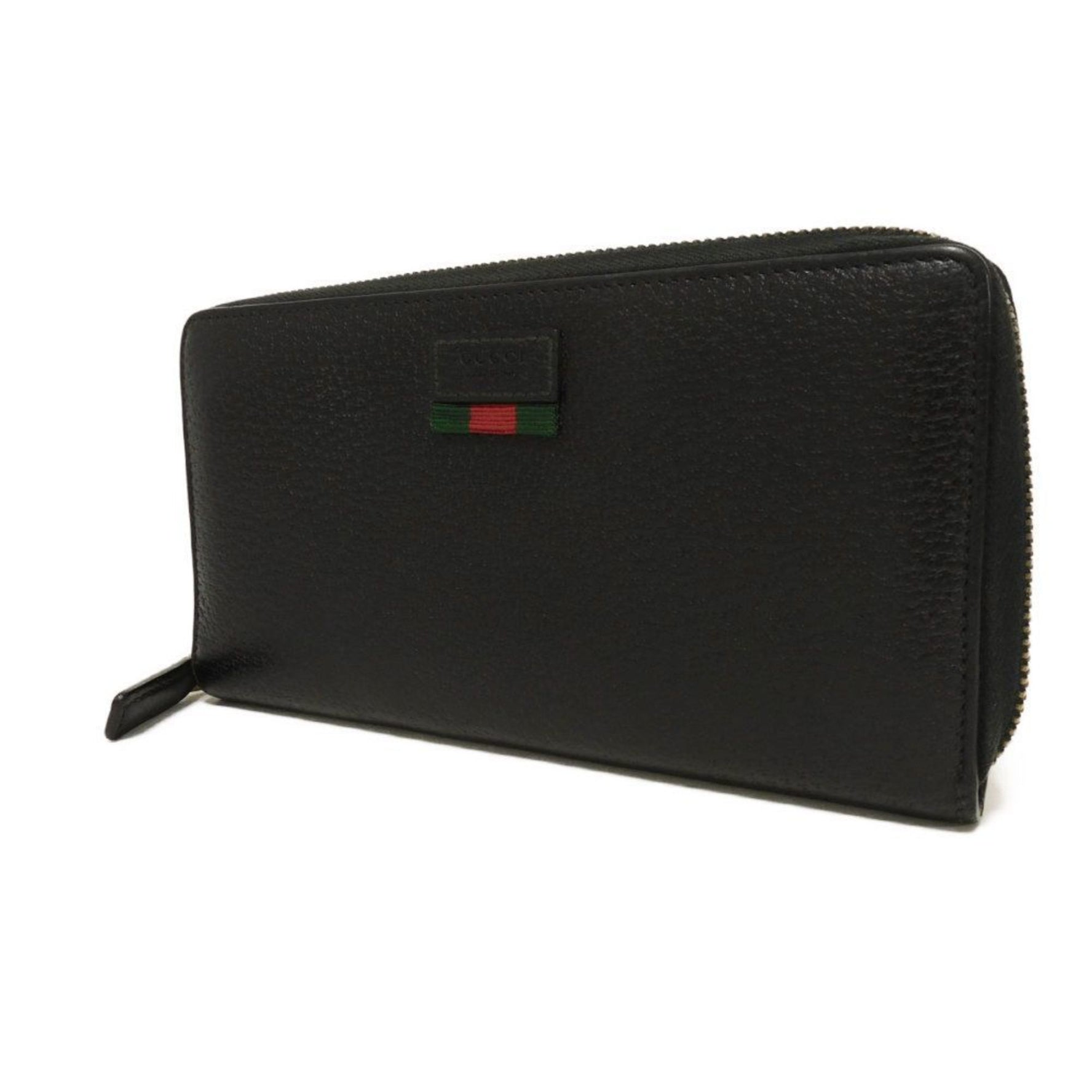 GUCCI Agora Zip Around Wallet Web Shelly Round Embossed 1060 Long