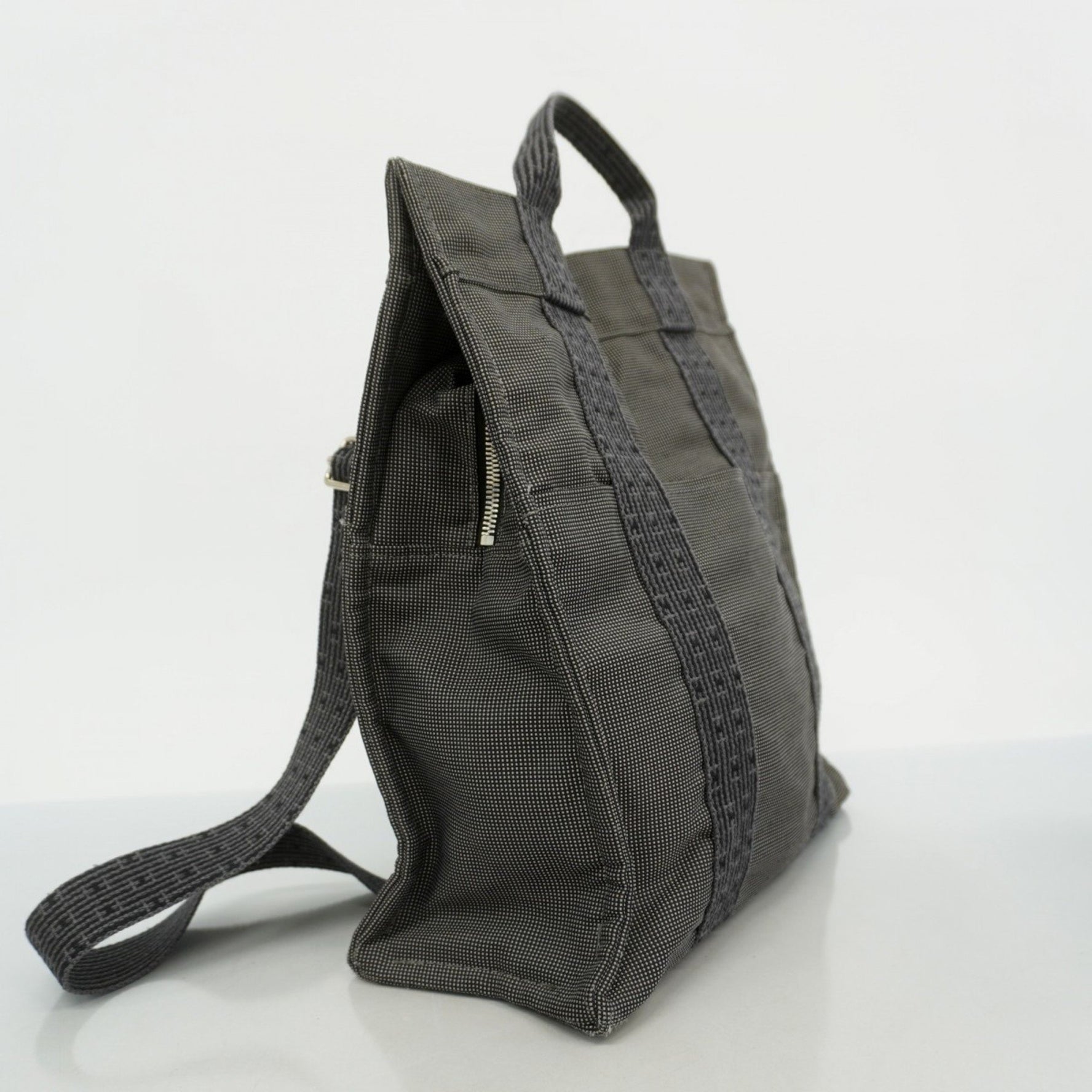 Hermes Hermès Airline Ad PM Backpack/Daypack in Gray Canvas for Women