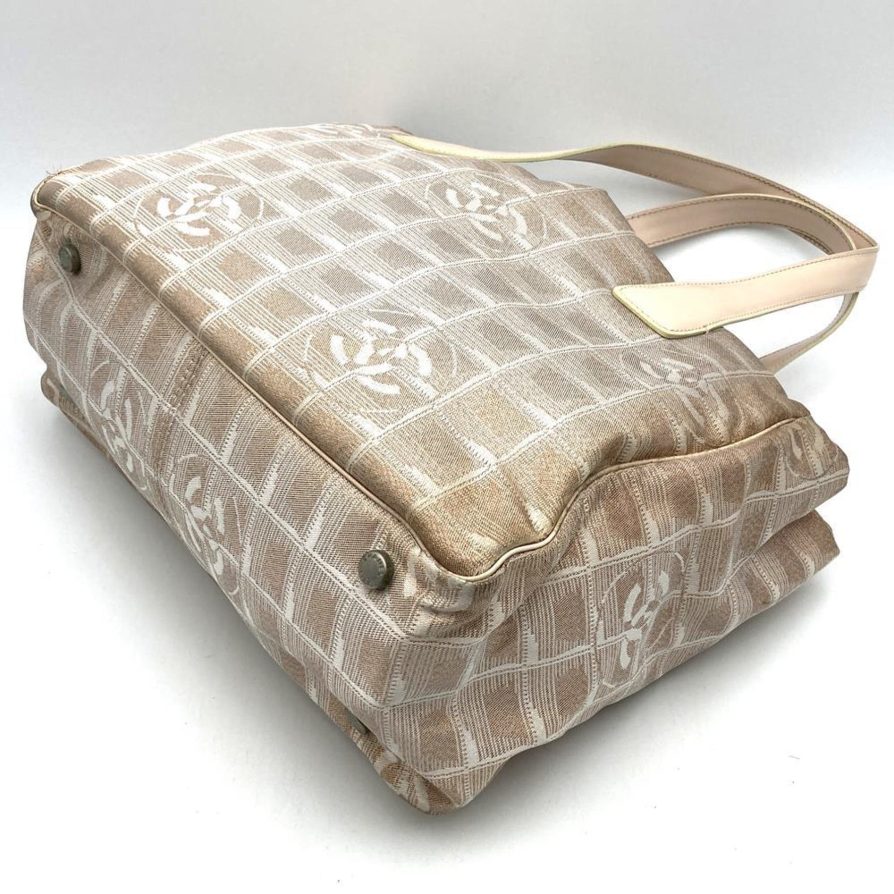 CHANEL New Travel PM Tote Bag Shoulder Nylon Metallic Pink Women's